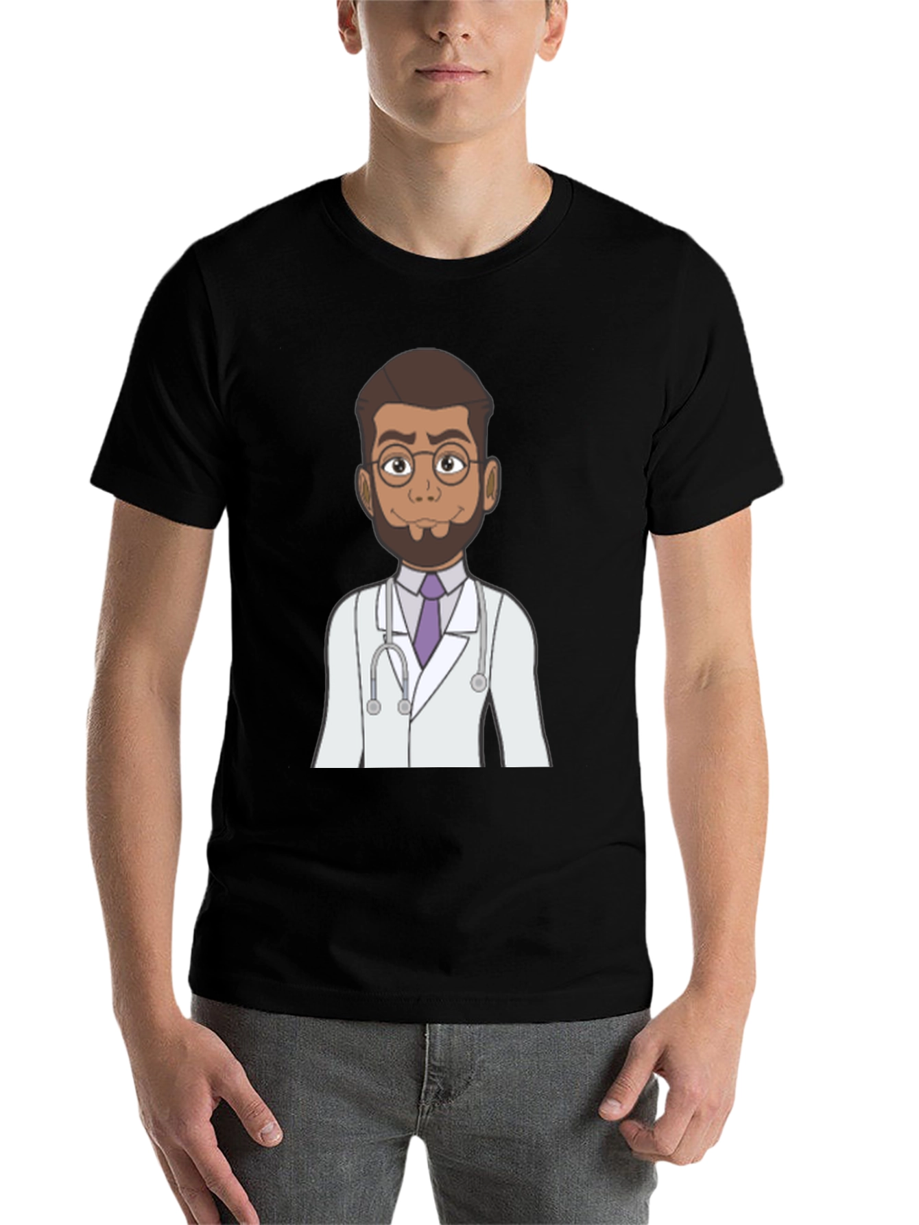 Black Doctor Cartoon Graphic T-Shirt view 7