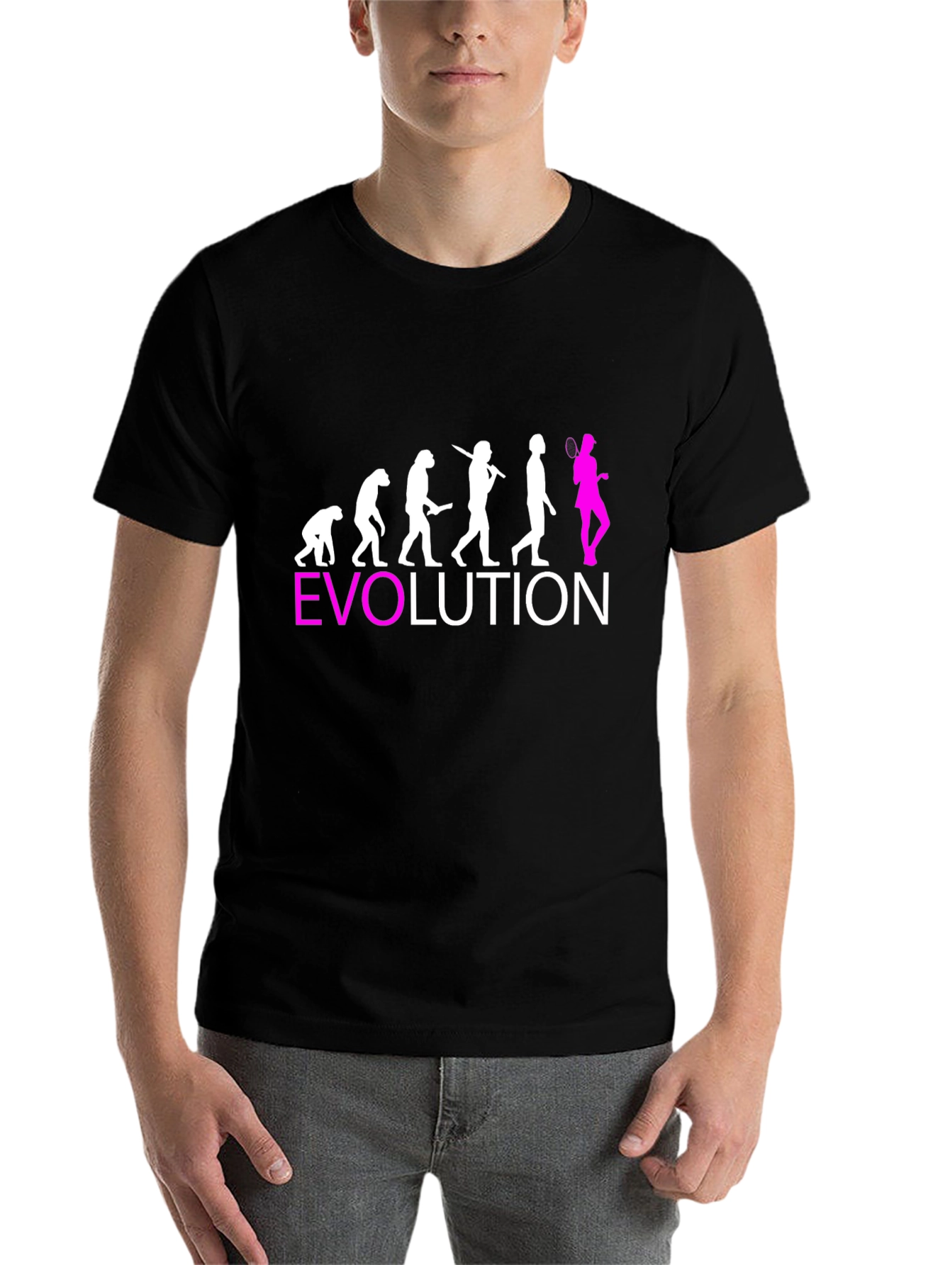 Black Evolution of Badminton T-Shirt - Funny Sport Tee view 7