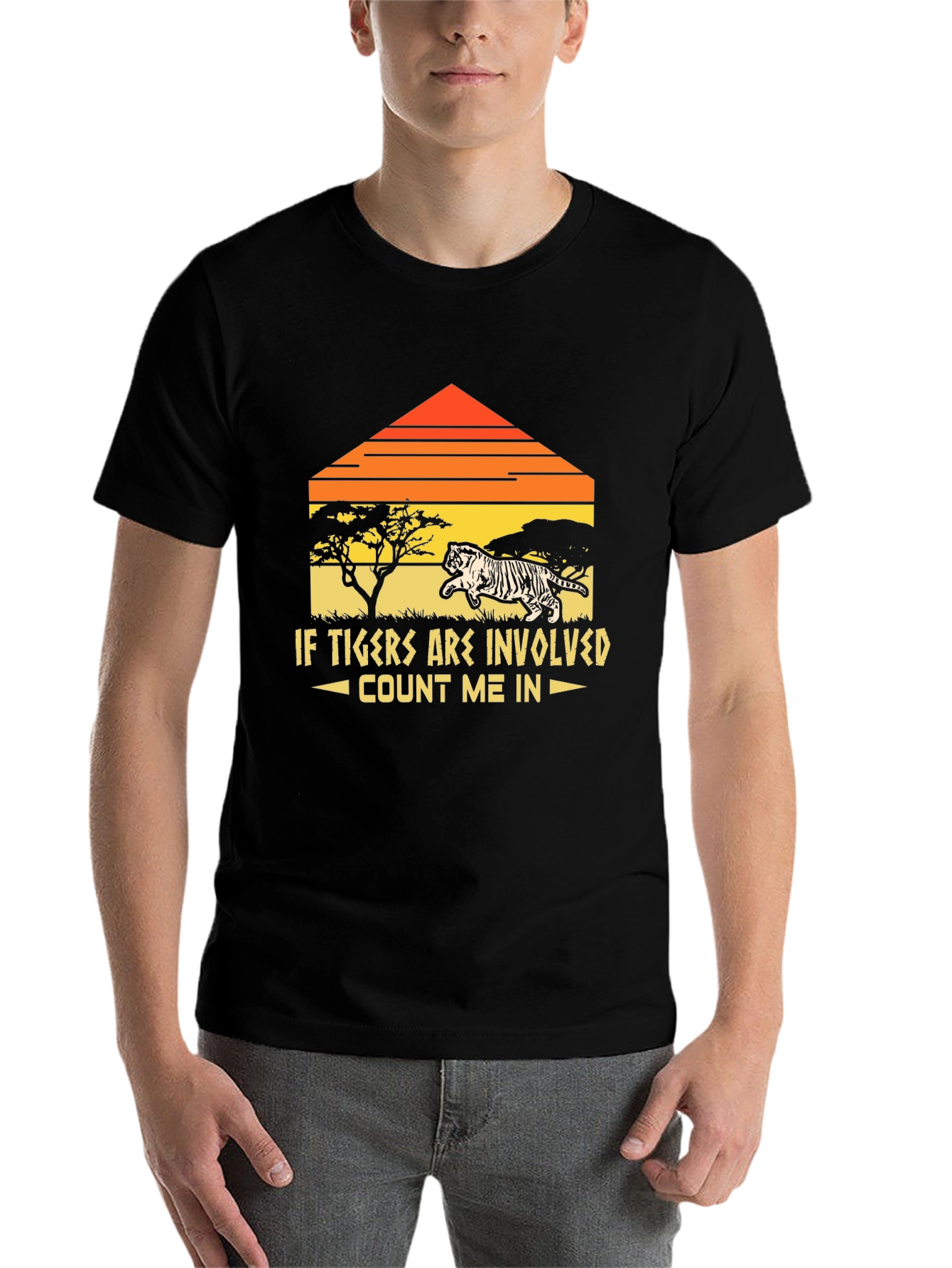 Black Tigers Involved Graphic T-Shirt - Safari Sunset Tee view 7