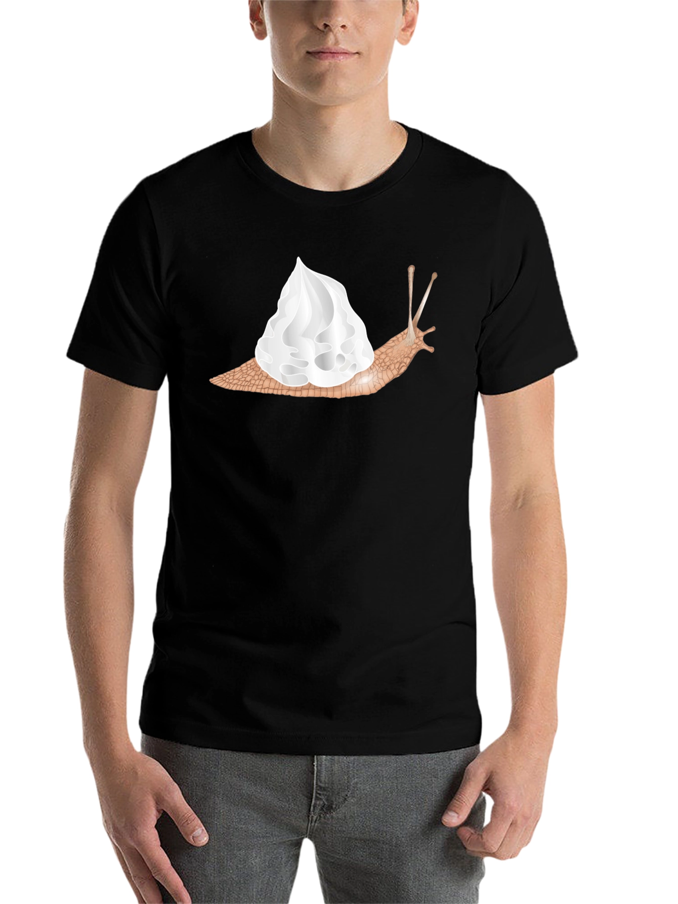 Black Snail Whipped Cream Graphic Tee - Unique Fashion view 7