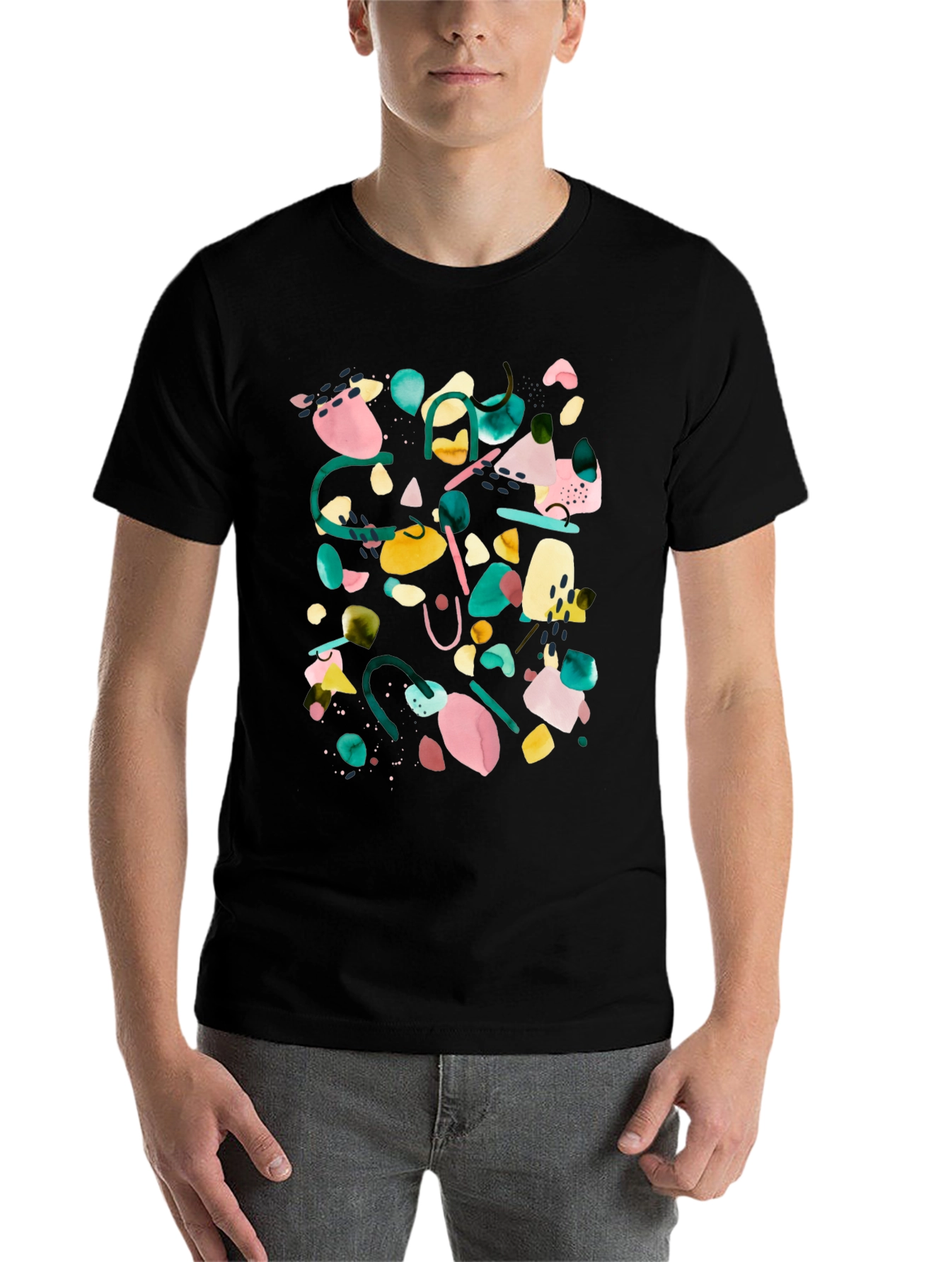Black Abstract Art Black T-Shirt view 7