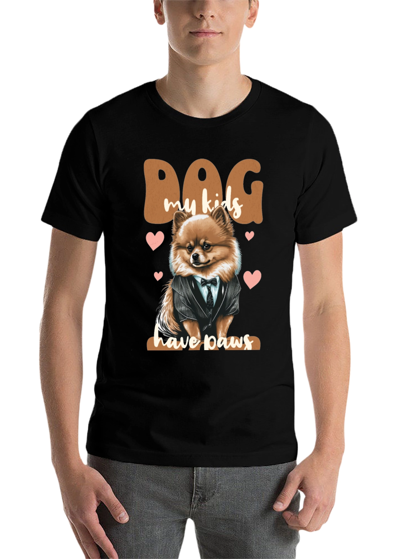 Black Dog My Kids Have Paws T-Shirt view 7