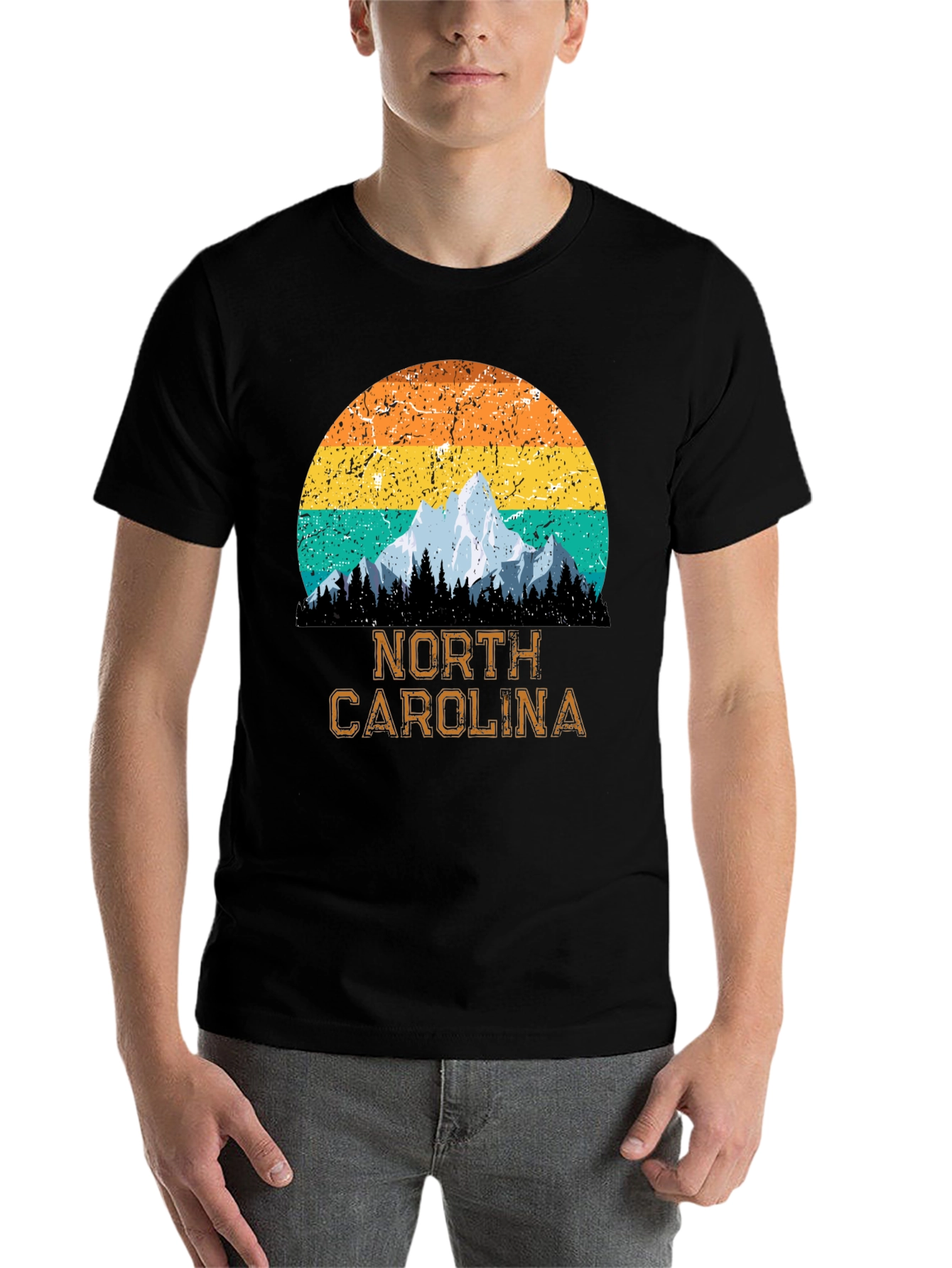 Black North Carolina Mountain Graphic T-Shirt view 7