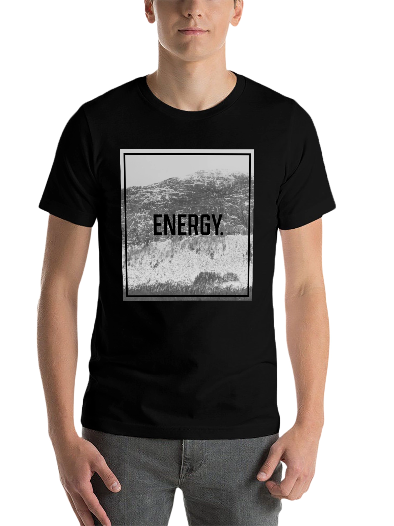 Black Energy Mountain Graphic Tee - Black view 7