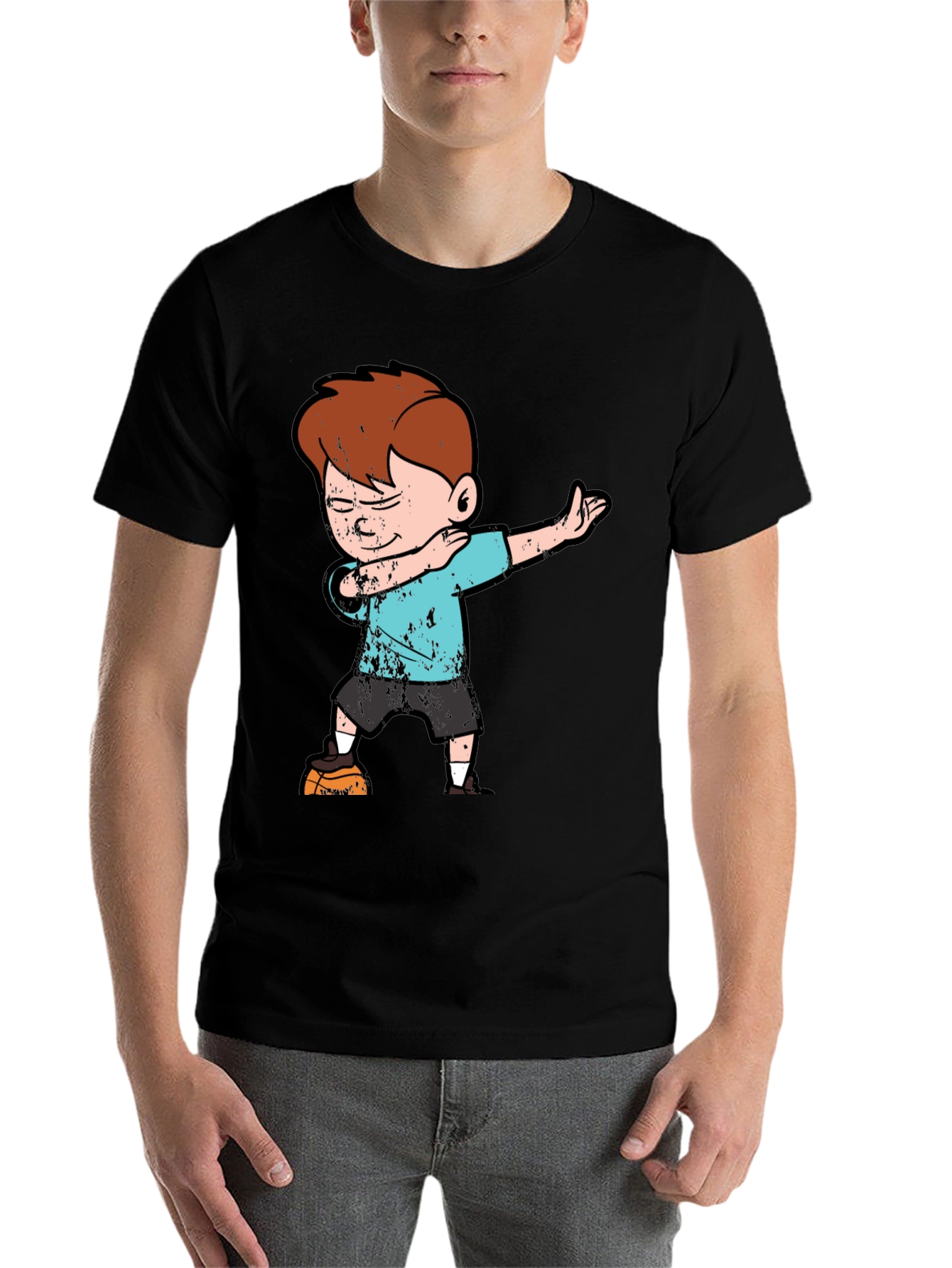 Black Boy Dabbing on Black T-Shirt view 7