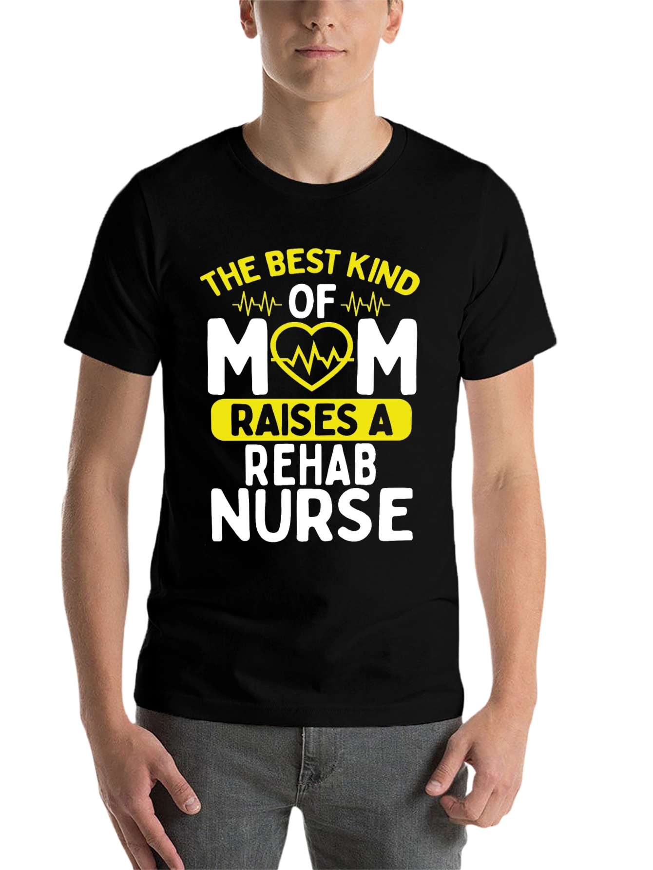 Black Best Kind of Mom Rehab Nurse T-Shirt view 7