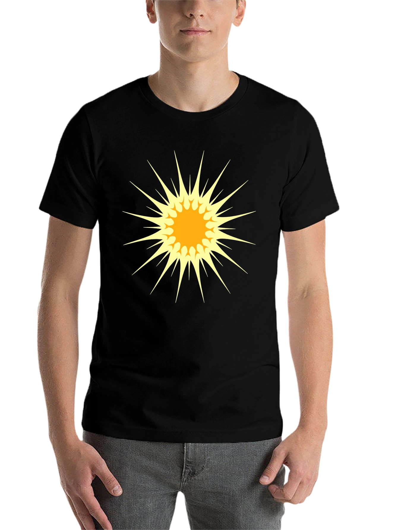 Black Exploding Star Graphic Tee - Cool Casual Comfort view 7