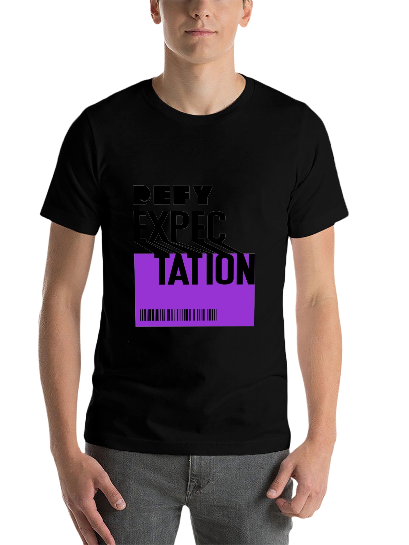 Defy Expectation Graphic Tee - Modern Black T-Shirt - 7