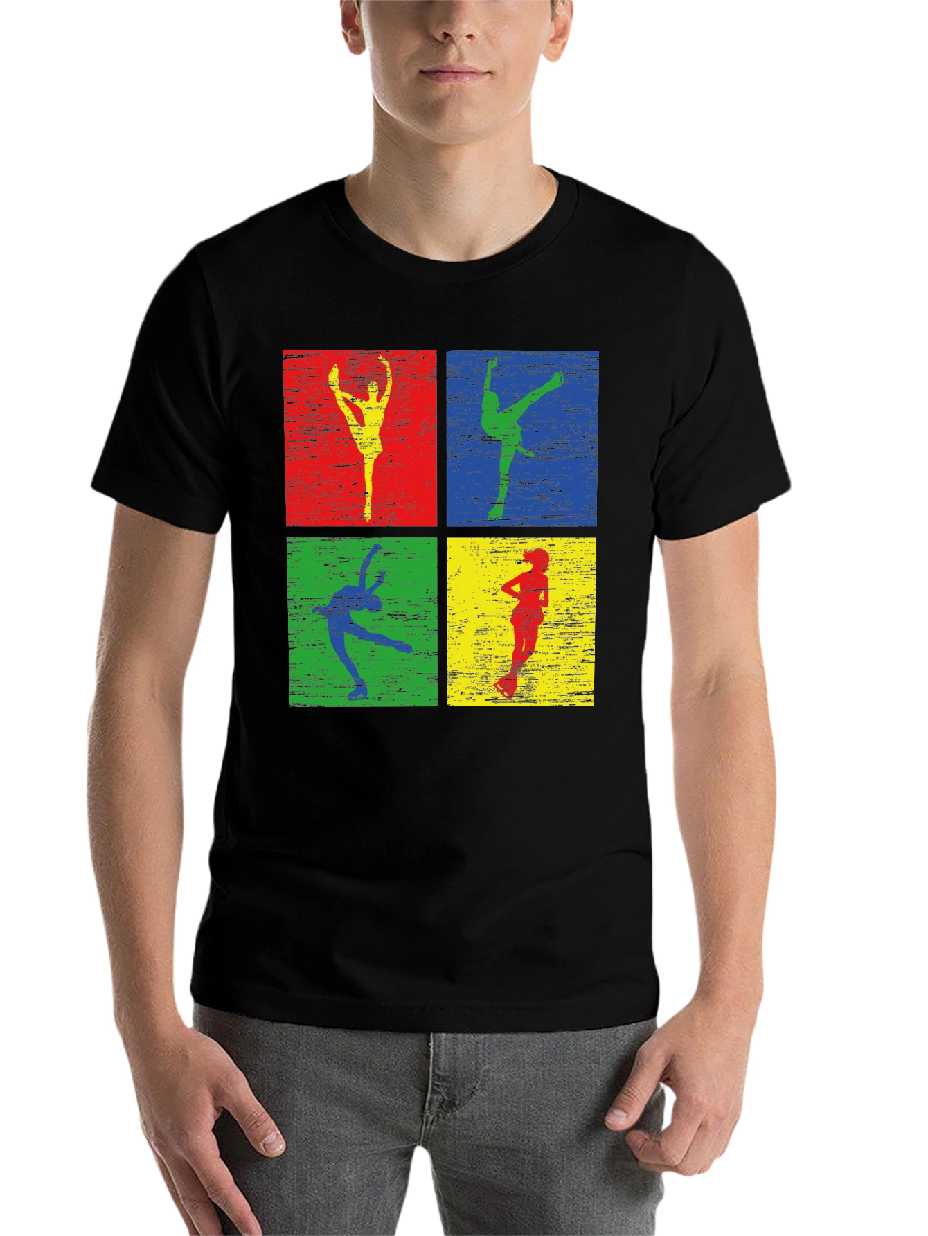 Black Retro Dancer Graphic Tee - Men's Black T-Shirt view 7