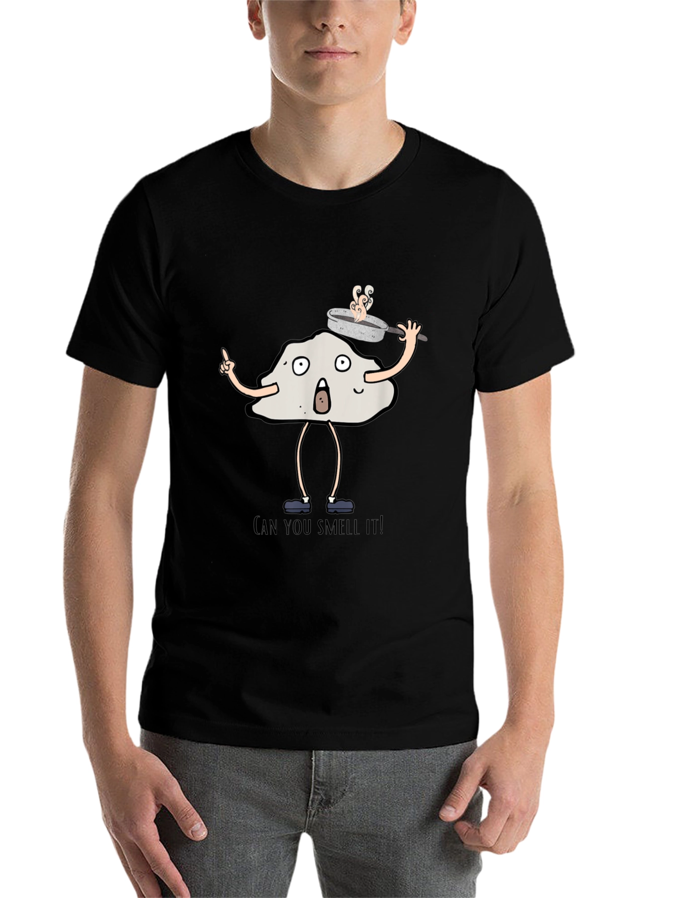 Black Funny Dough Character Black T-Shirt view 7