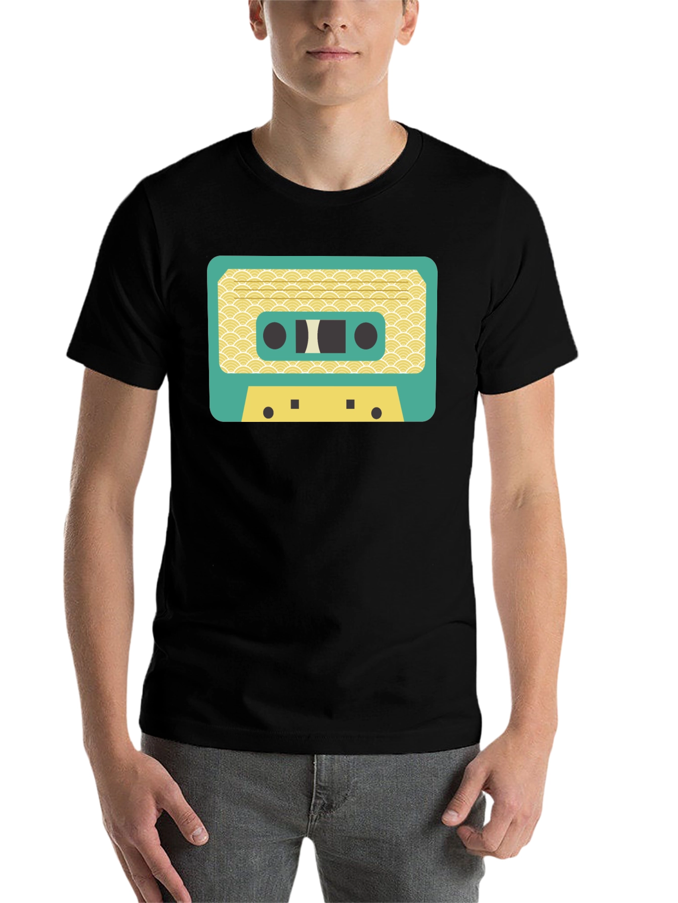 Black Retro Cassette Tape Graphic T-Shirt view 7