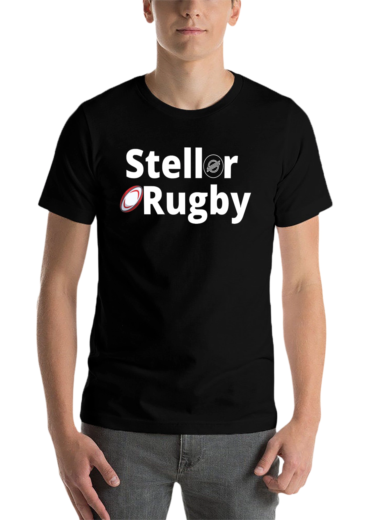 Black Stellar Rugby Graphic Tee - Soft Cotton Blend view 7