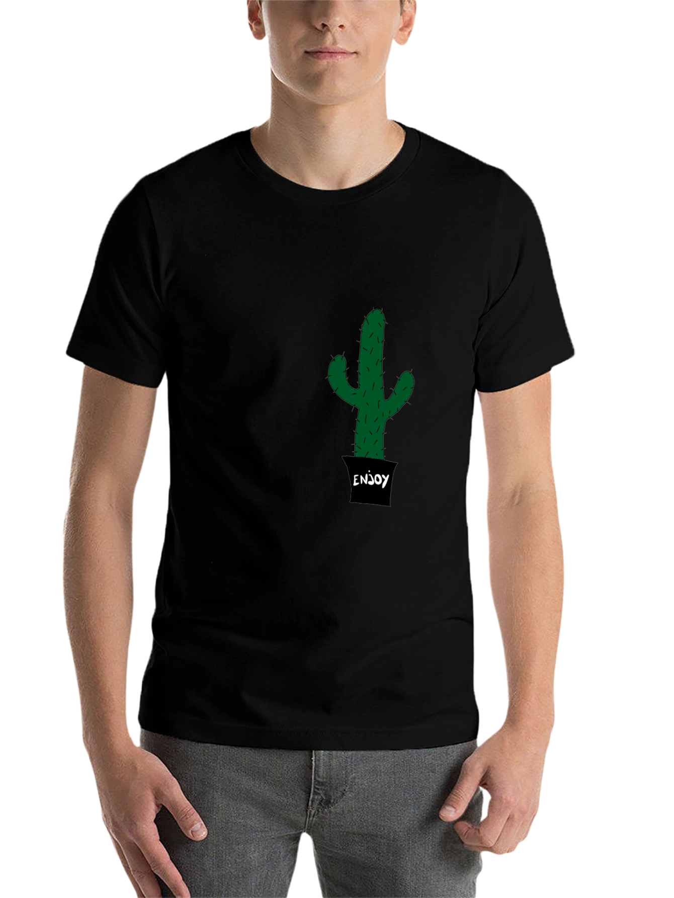 Black Cactus Enjoy T-Shirt - Trendy & Unique view 7