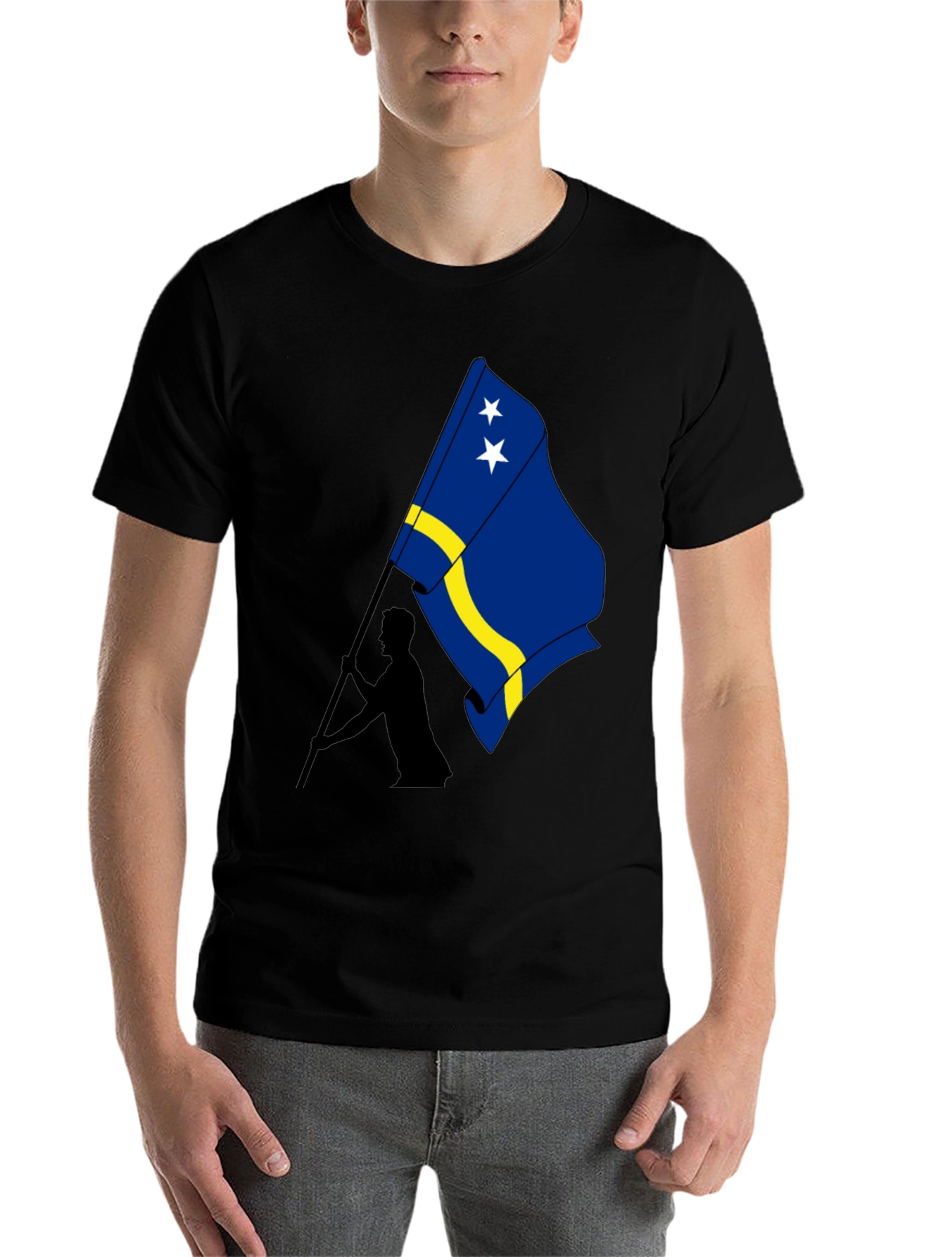 Curaçao Flag Graphic Tee - Black - 7