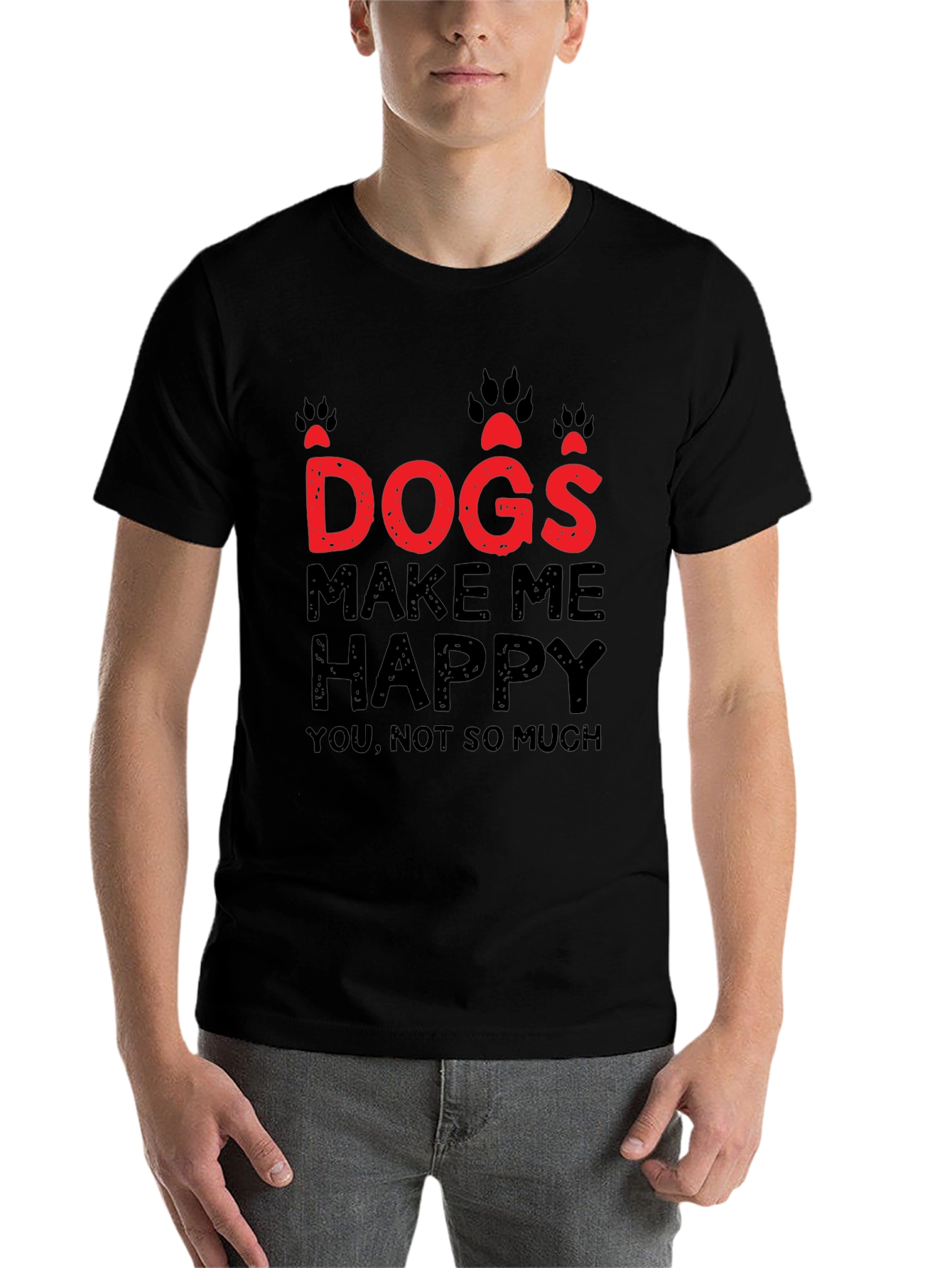 Black Dogs Make Me Happy Graphic T-Shirt view 7