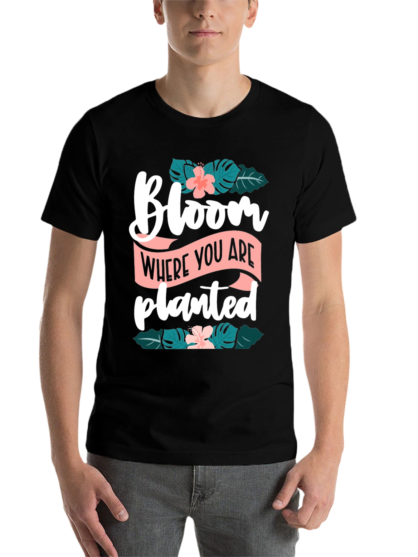 Black Bloom Where You Are Planted Graphic Tee view 7
