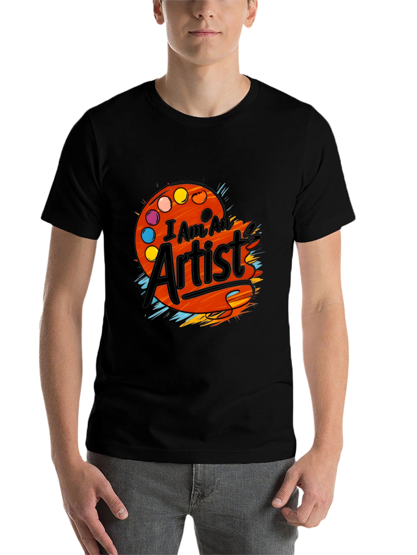 Black I Am An Artist T-Shirt - Painter Palette Graphic Tee view 7