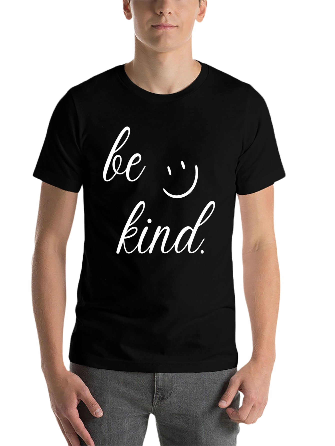 Black Be Kind Graphic Tee - Black Cotton T-Shirt view 7