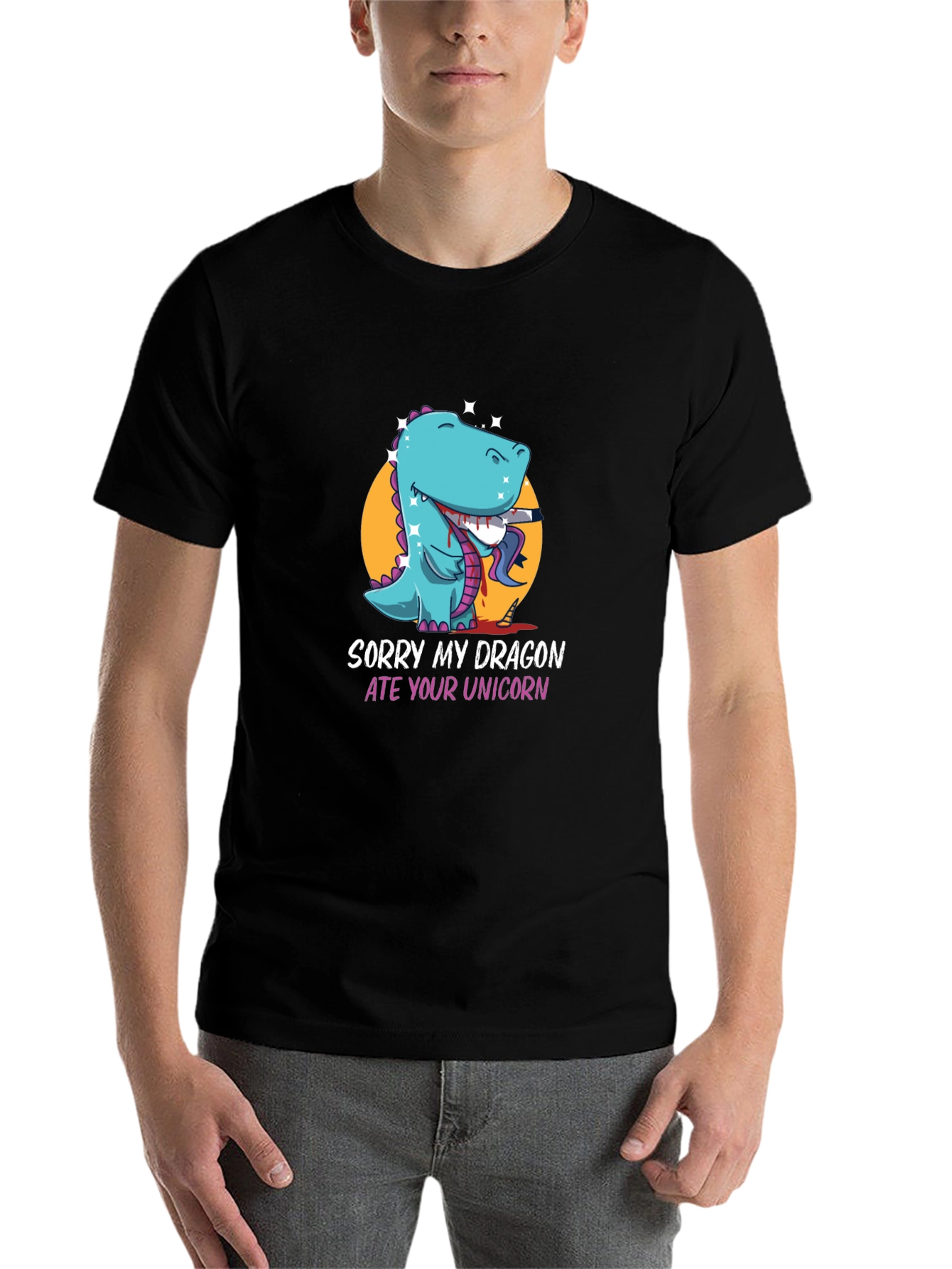 Black Sorry My Dragon Ate Your Unicorn T-Shirt view 7