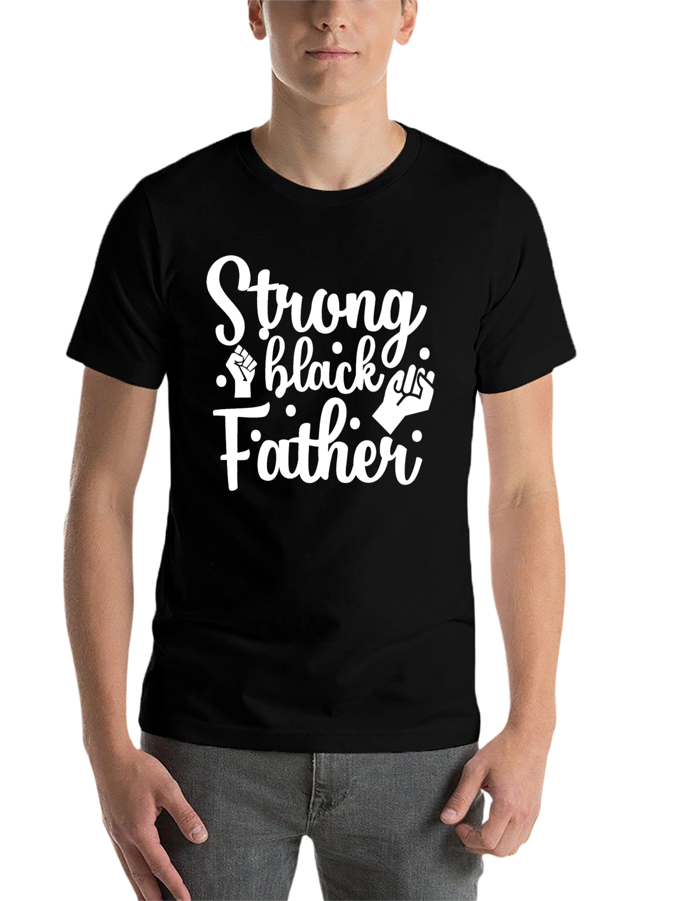 Black Strong Black Father Graphic T-Shirt view 7