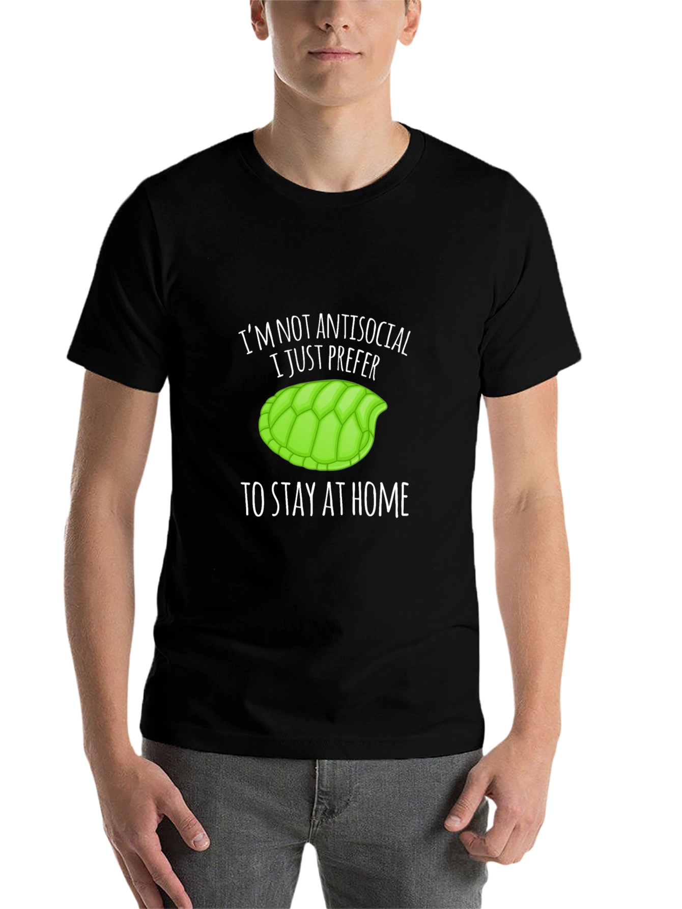Black I'm Not Antisocial Turtle Graphic T-Shirt view 7