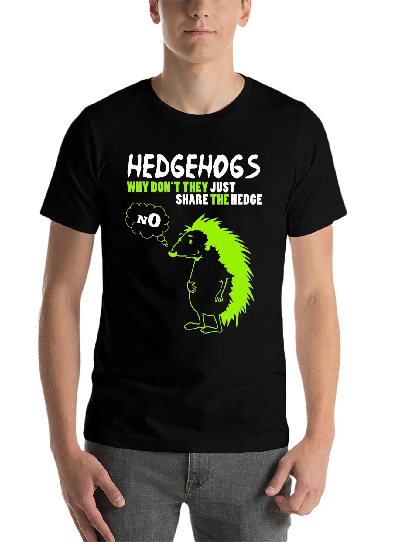 Black Hedgehog Graphic T-Shirt - Why Don't They Share? view 7