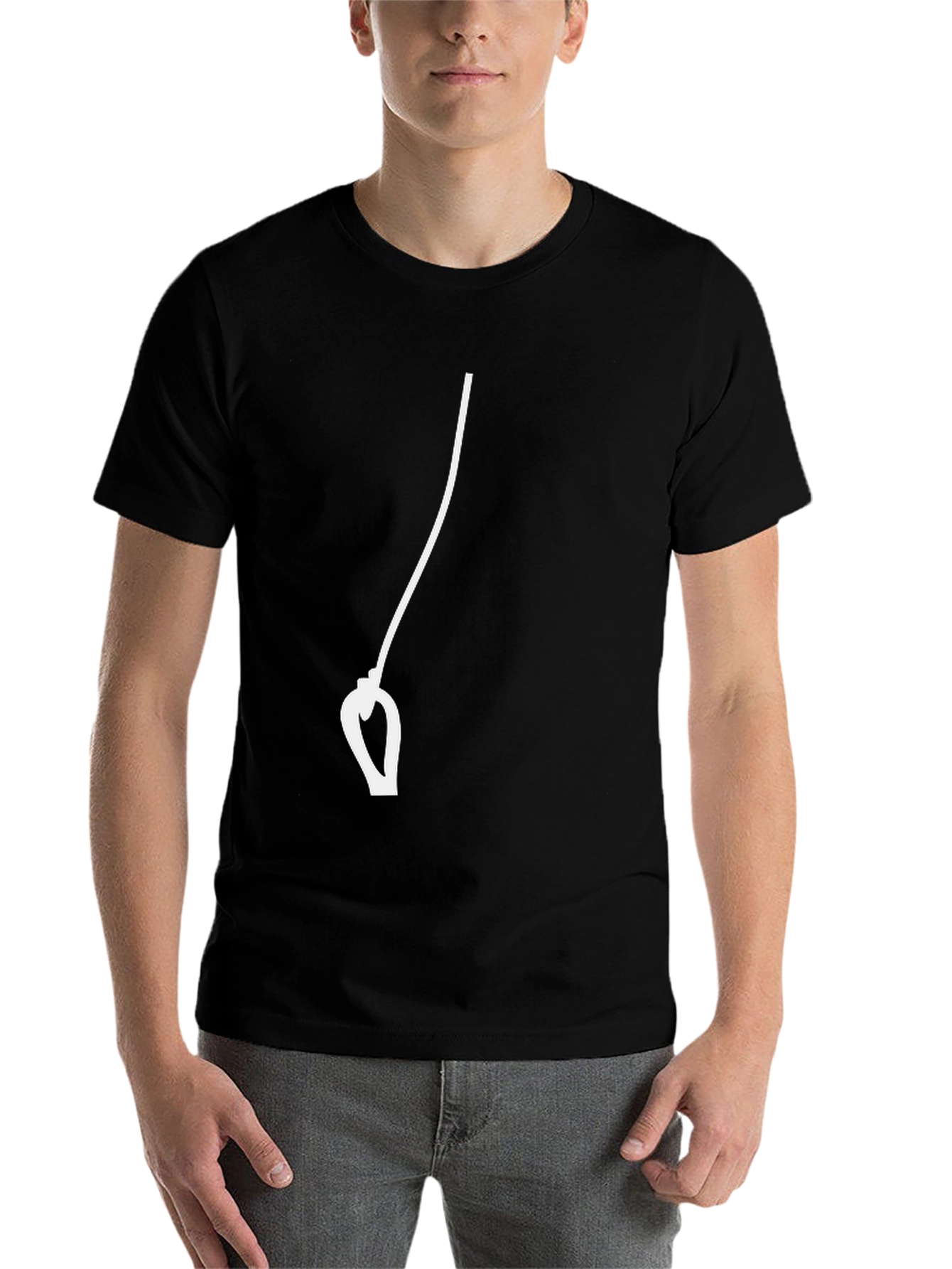 Black Climbing Rope Carabiner Black T-Shirt view 7