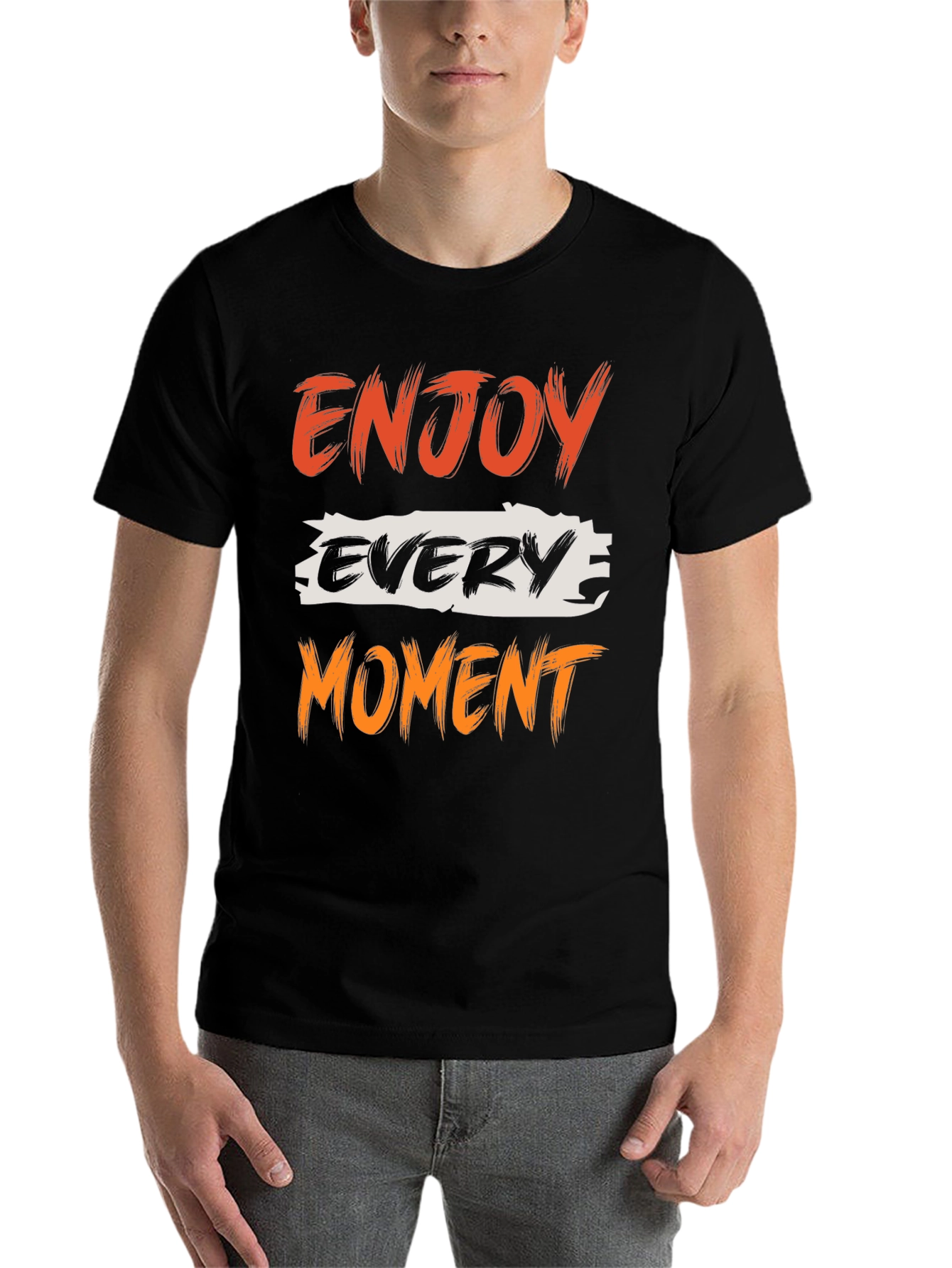 Black Enjoy Every Moment Graphic Tee - Black view 7