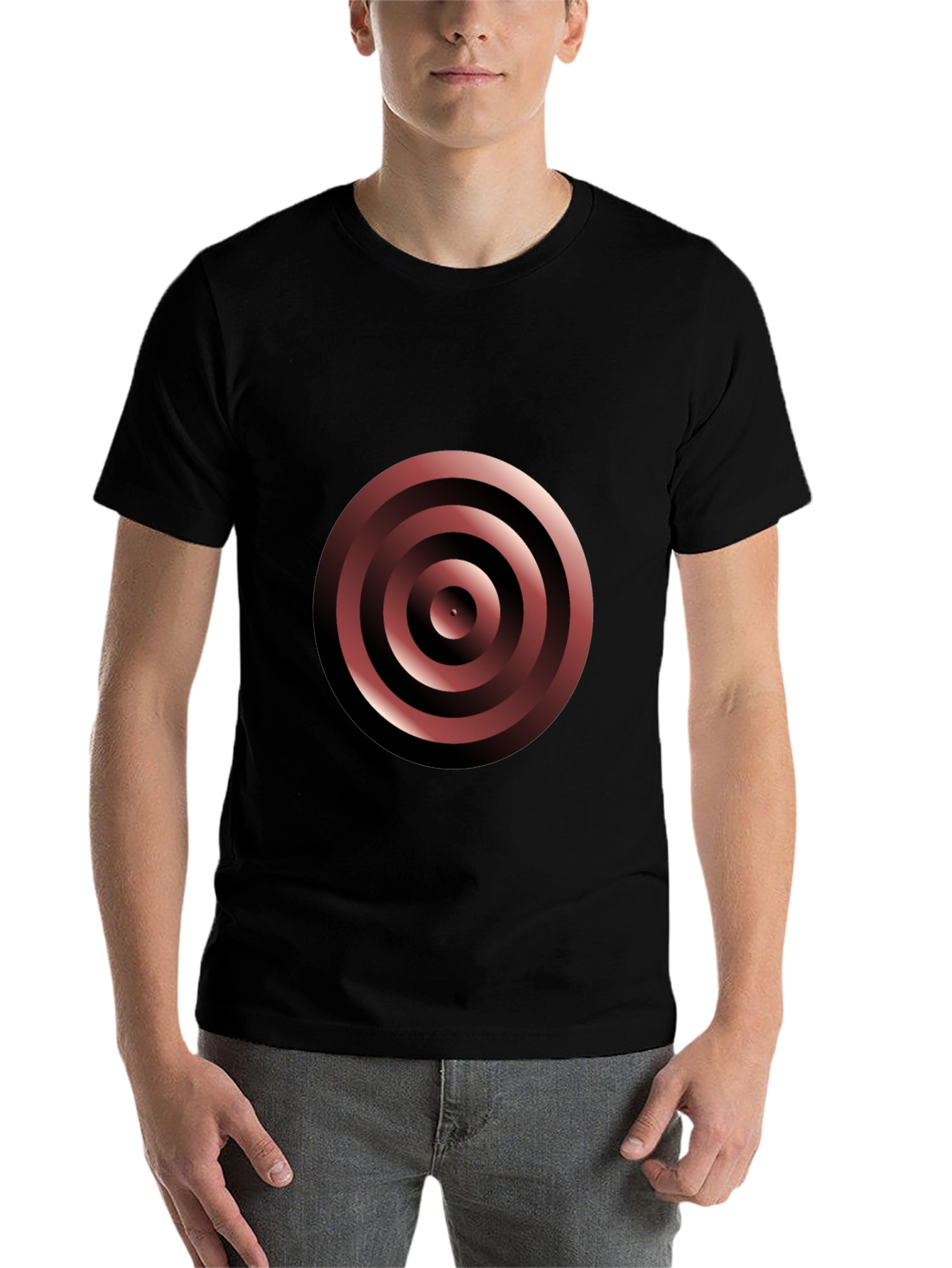 Black Target Graphic Tee - Modern Geometric Design view 7