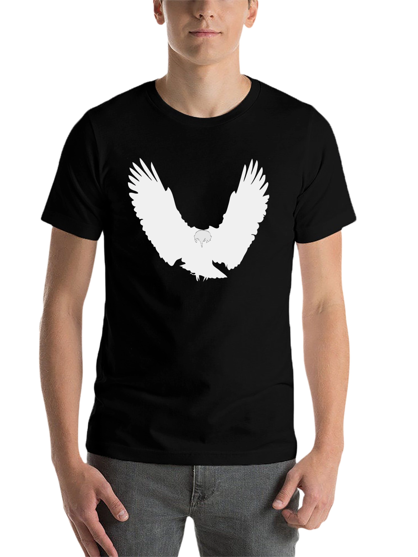 Black Black Eagle Print T-Shirt - Stylish Graphic Tee view 7