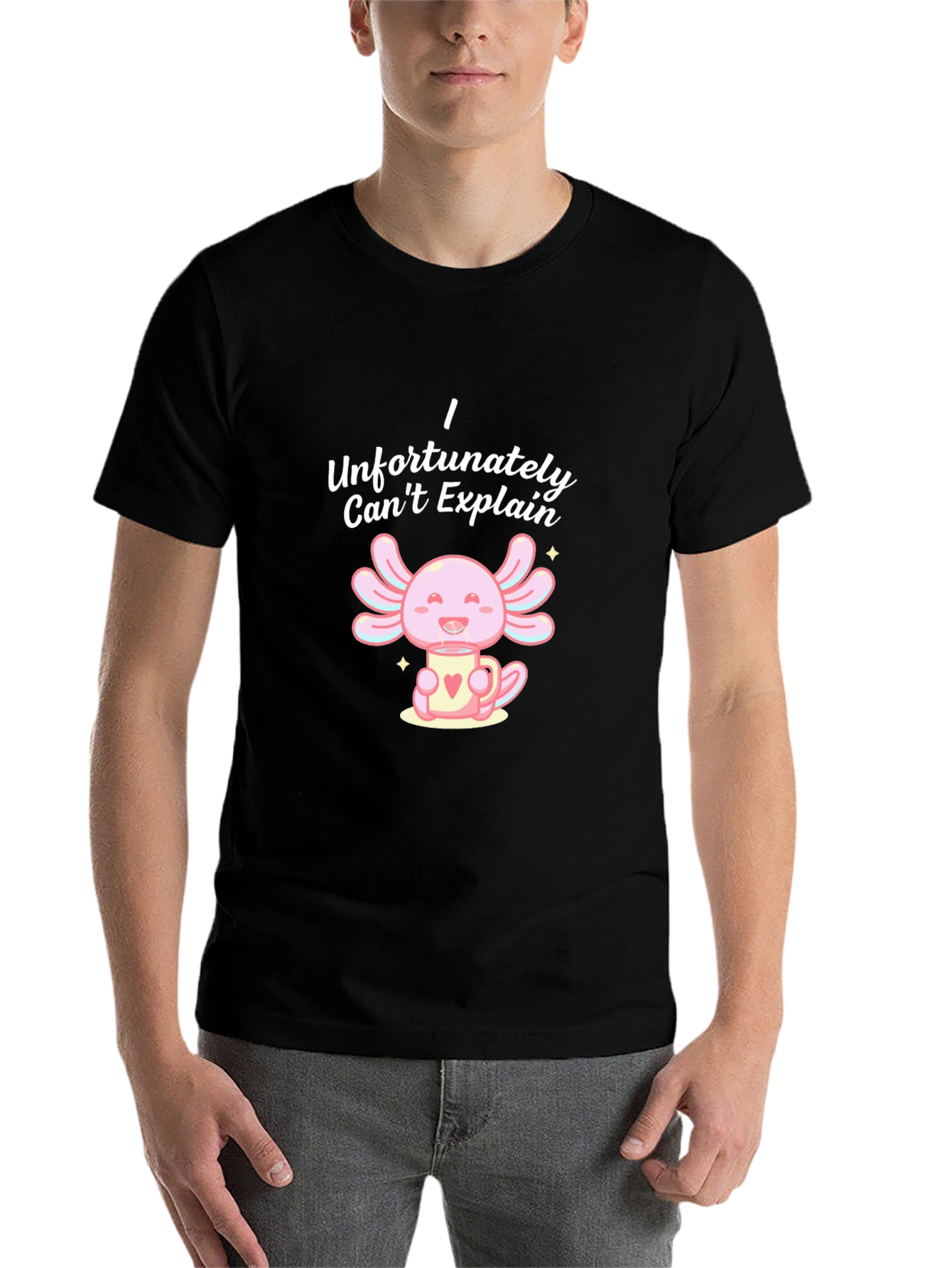 Black Cute Axolotl T-Shirt - I Can't Explain Axolotl Mug view 7
