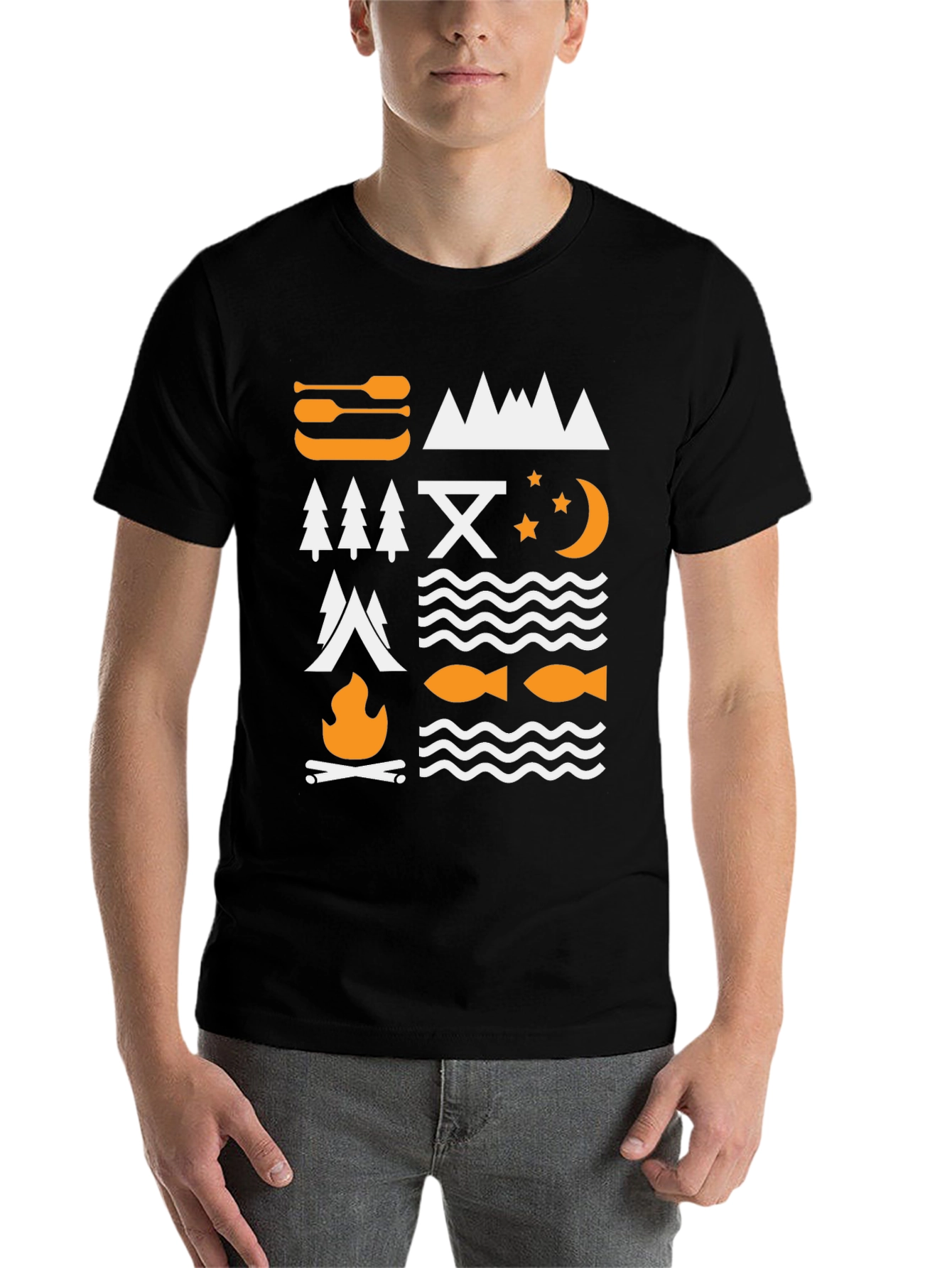 Black Outdoors Adventure Graphic Tee | Camping, Hiking, Fishing Shirt view 7