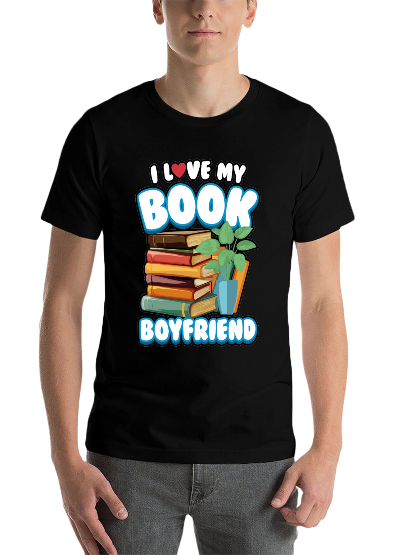 Black Book Boyfriend T-Shirt -  I Love My Book view 7