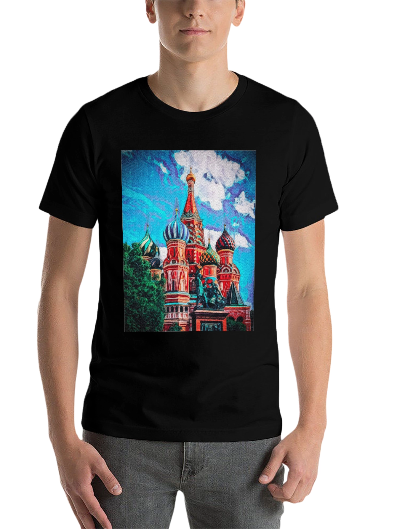 Black St. Basil's Cathedral Graphic T-Shirt view 7