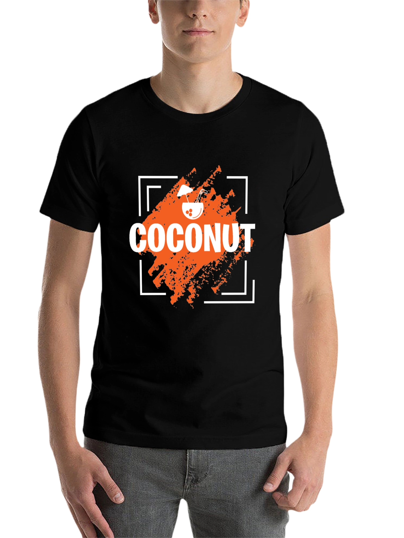 Black Coconut Graphic Print Crew Neck T-Shirt view 7