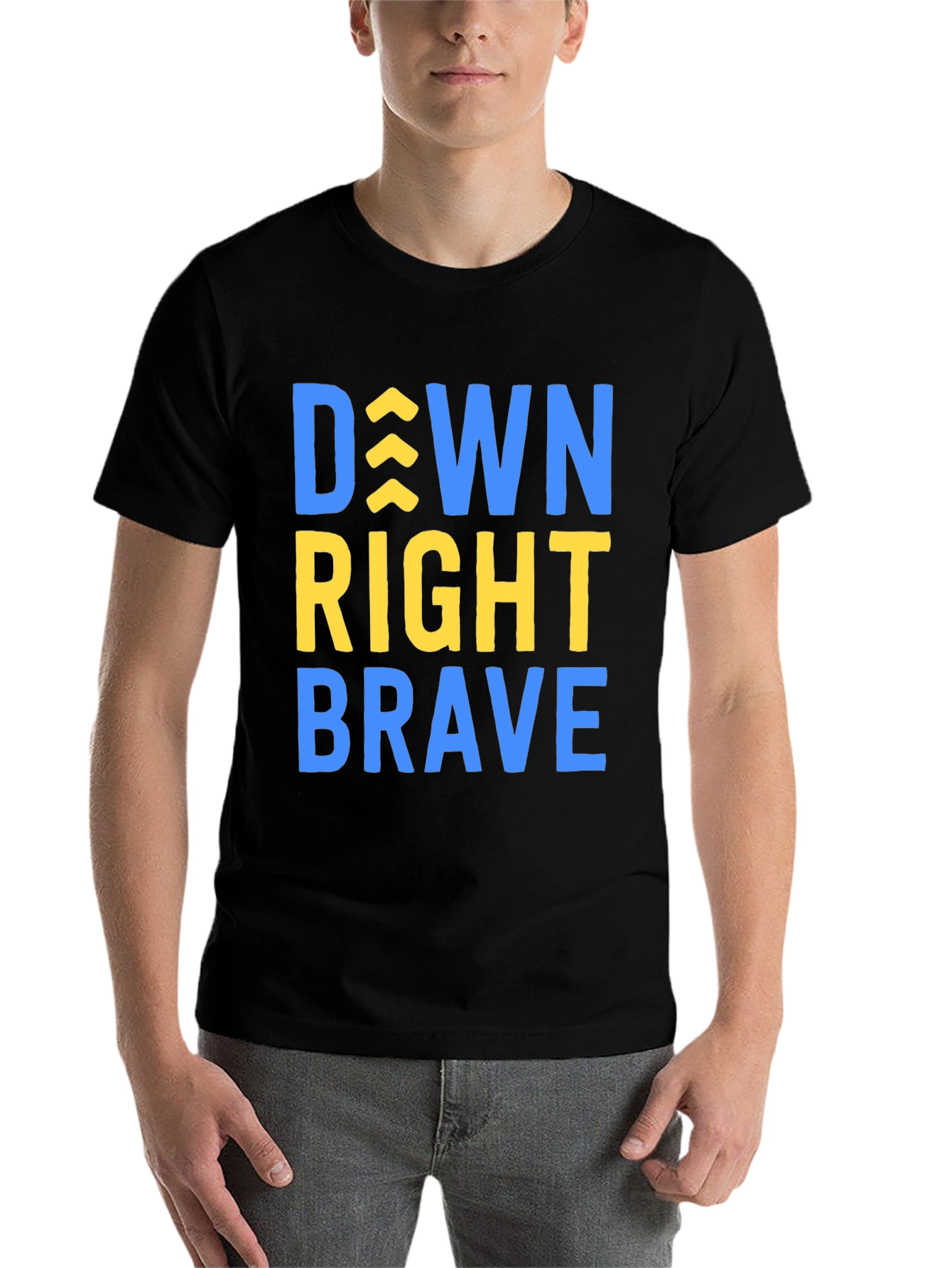 Black Down Right Brave T-Shirt - Inspirational Tee view 7