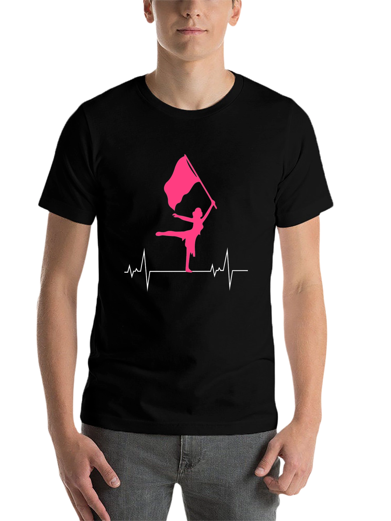 Black Color Guard Heartbeat T-Shirt view 7