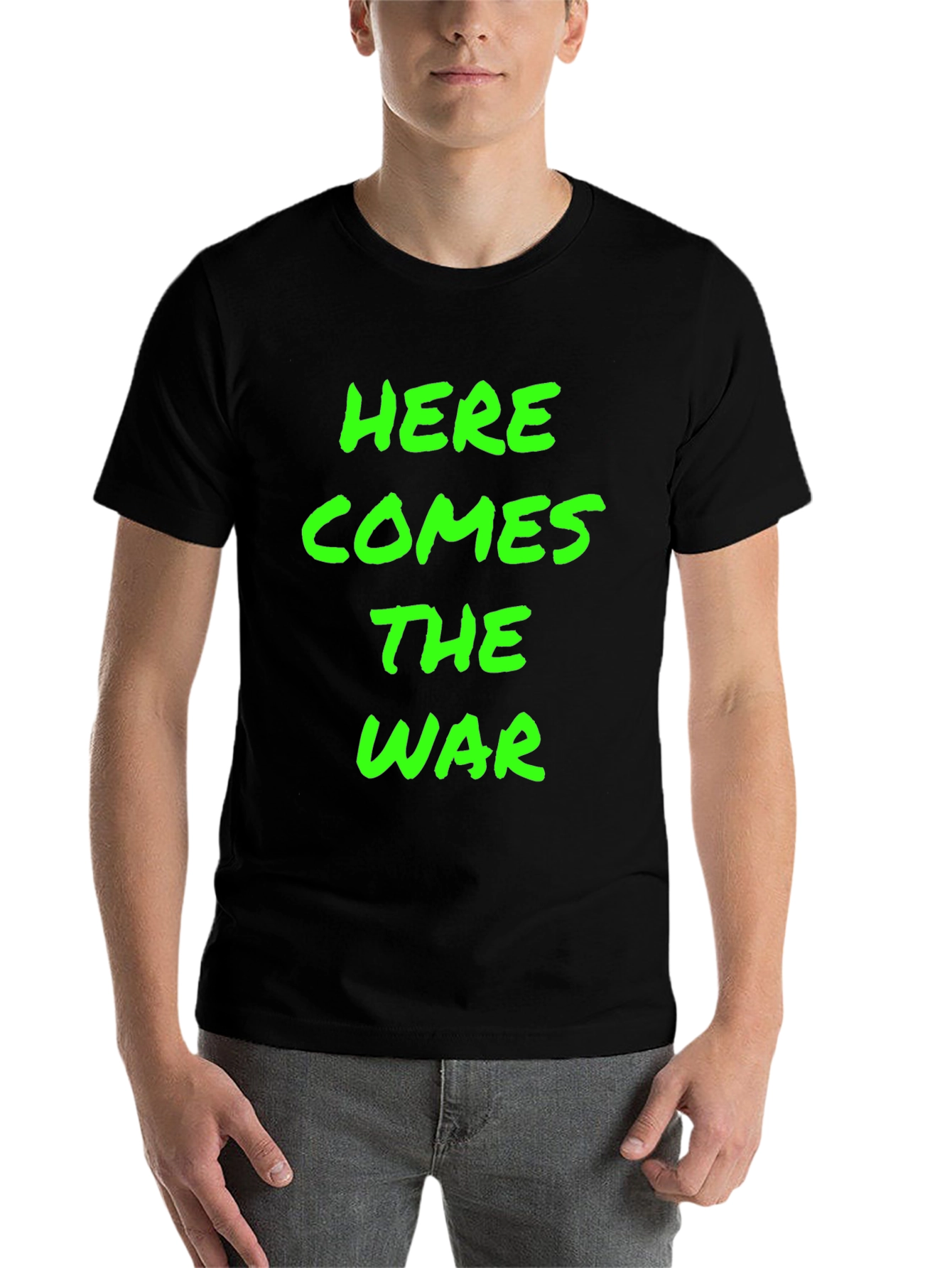 Black Here Comes The War Black Graphic Tee view 7