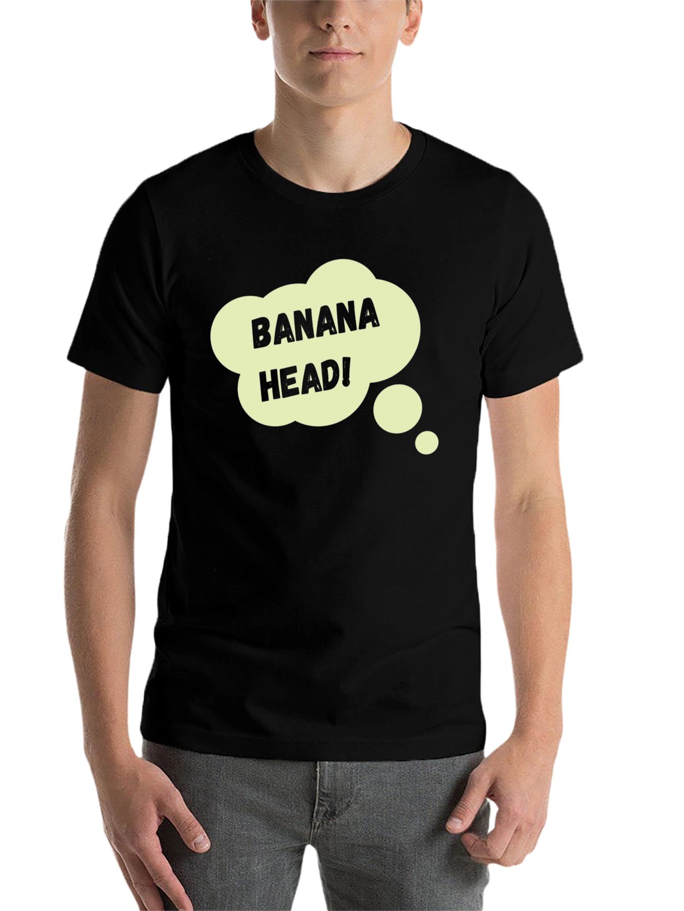 Black Banana Head Graphic T-Shirt - Funny Novelty Tee view 7