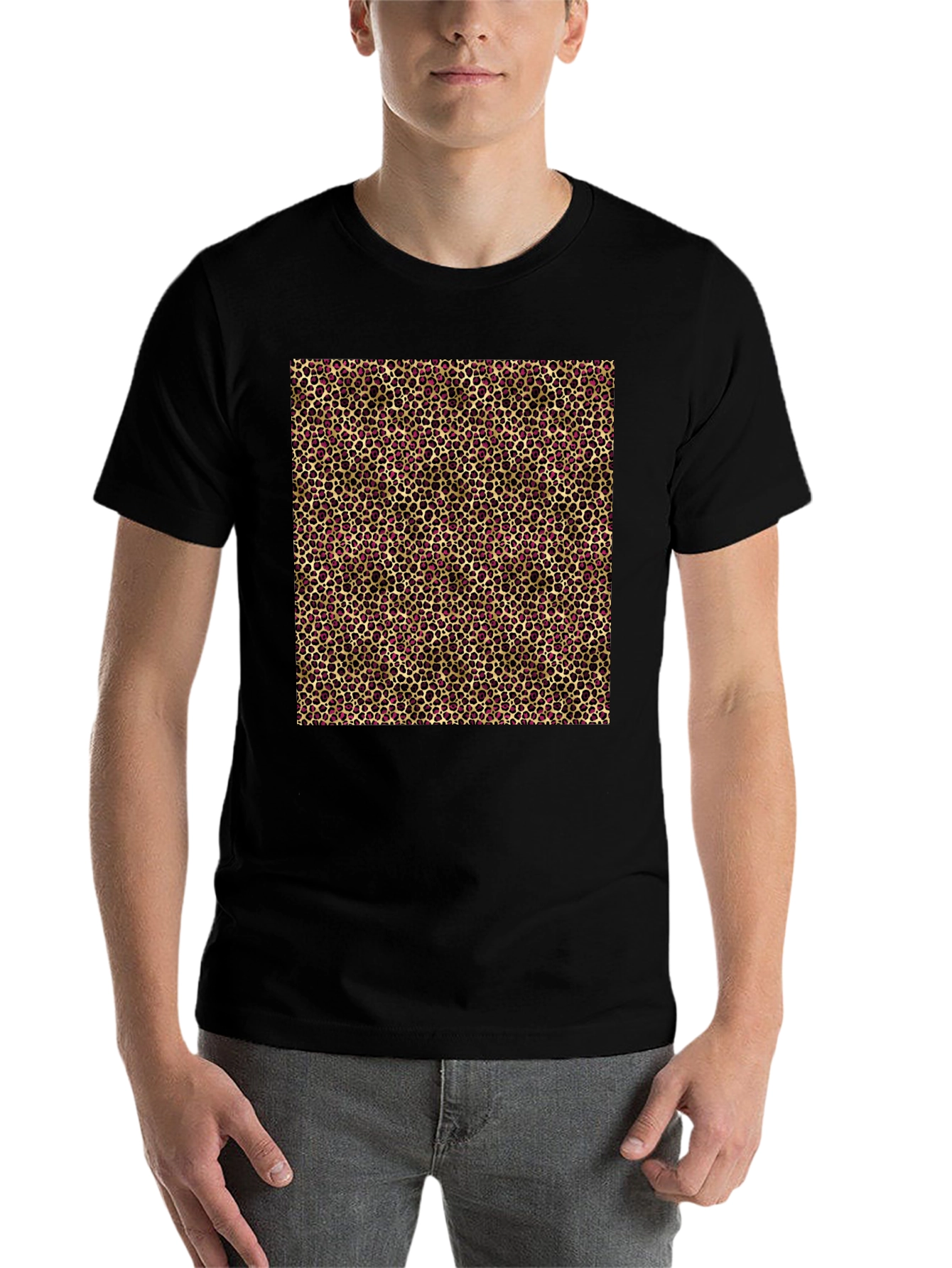 Black Leopard Print T-Shirt - Modern Style view 7