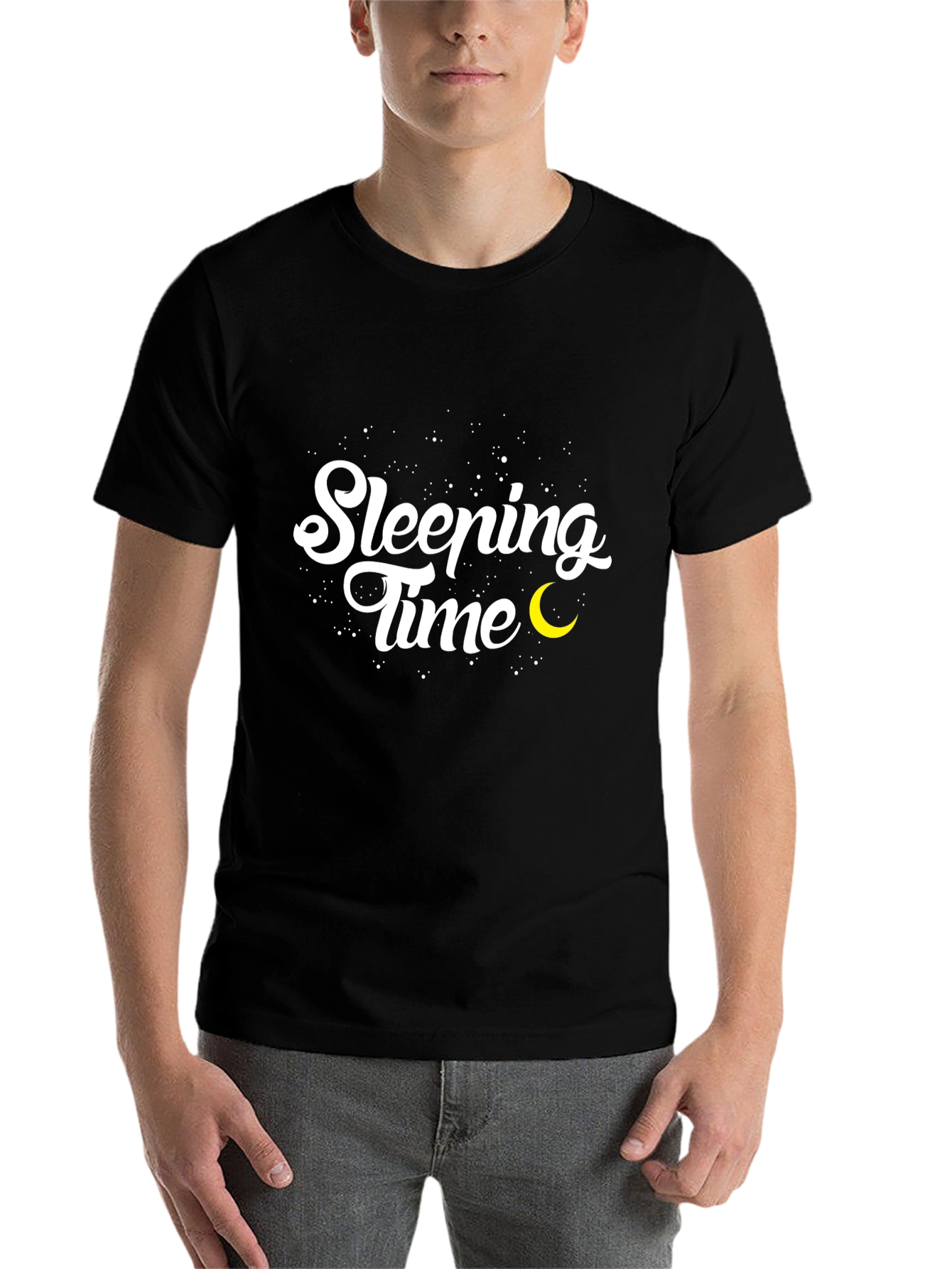Black Sleeping Time Tee - Comfort and Style view 7