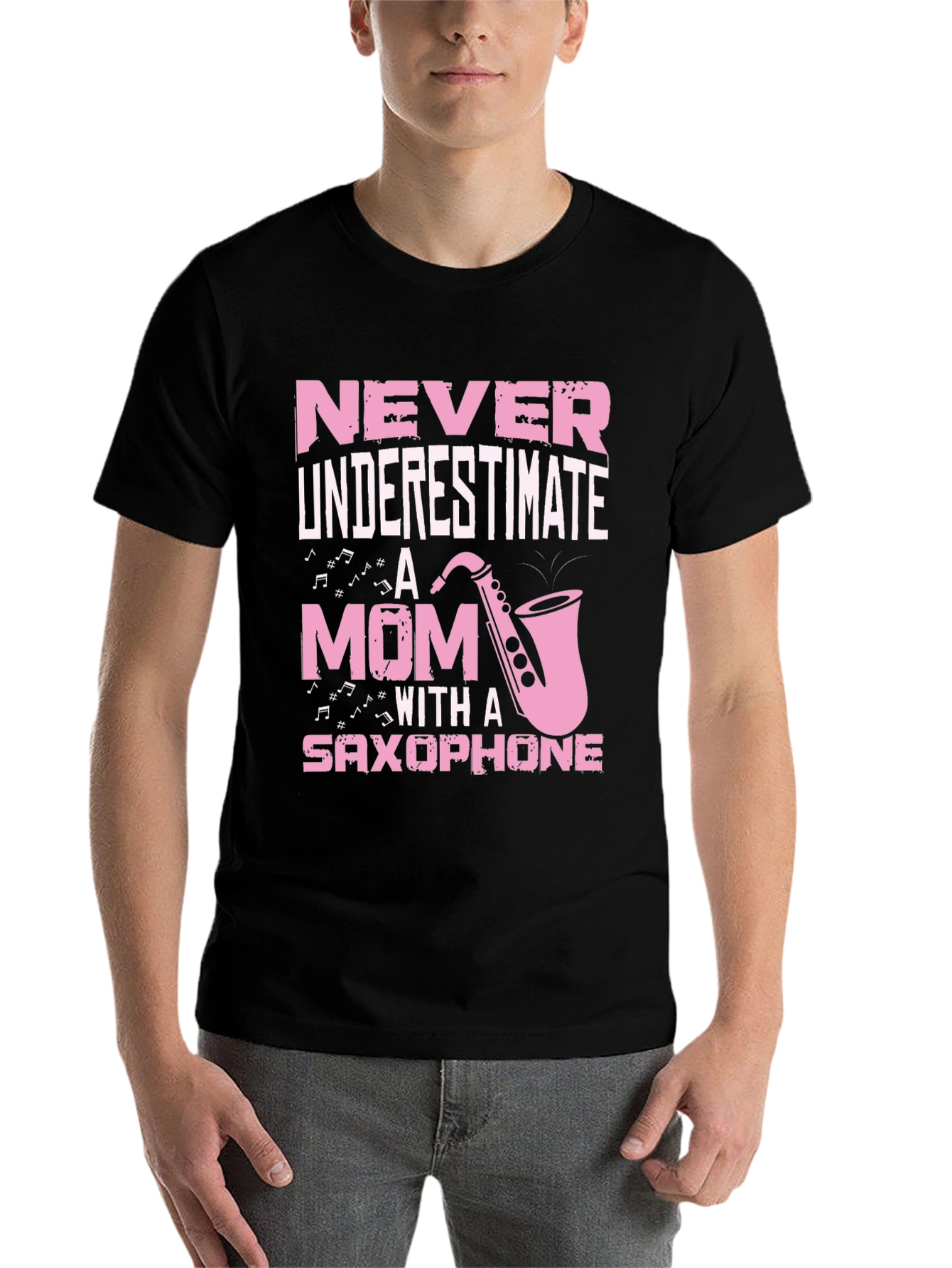 Black Never Underestimate a Mom Saxophone T-Shirt view 7