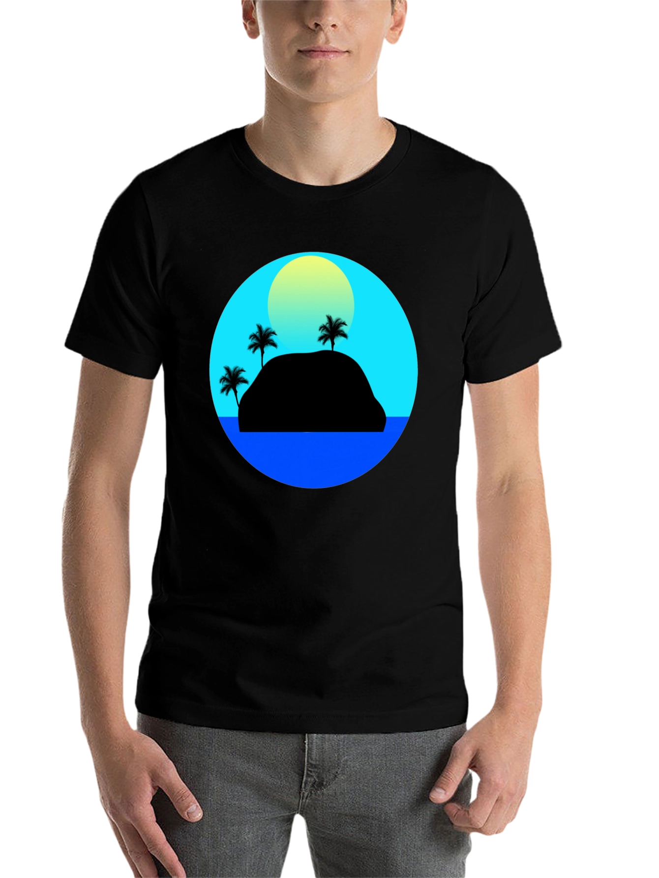 Black Island Sunset Graphic Tee view 7