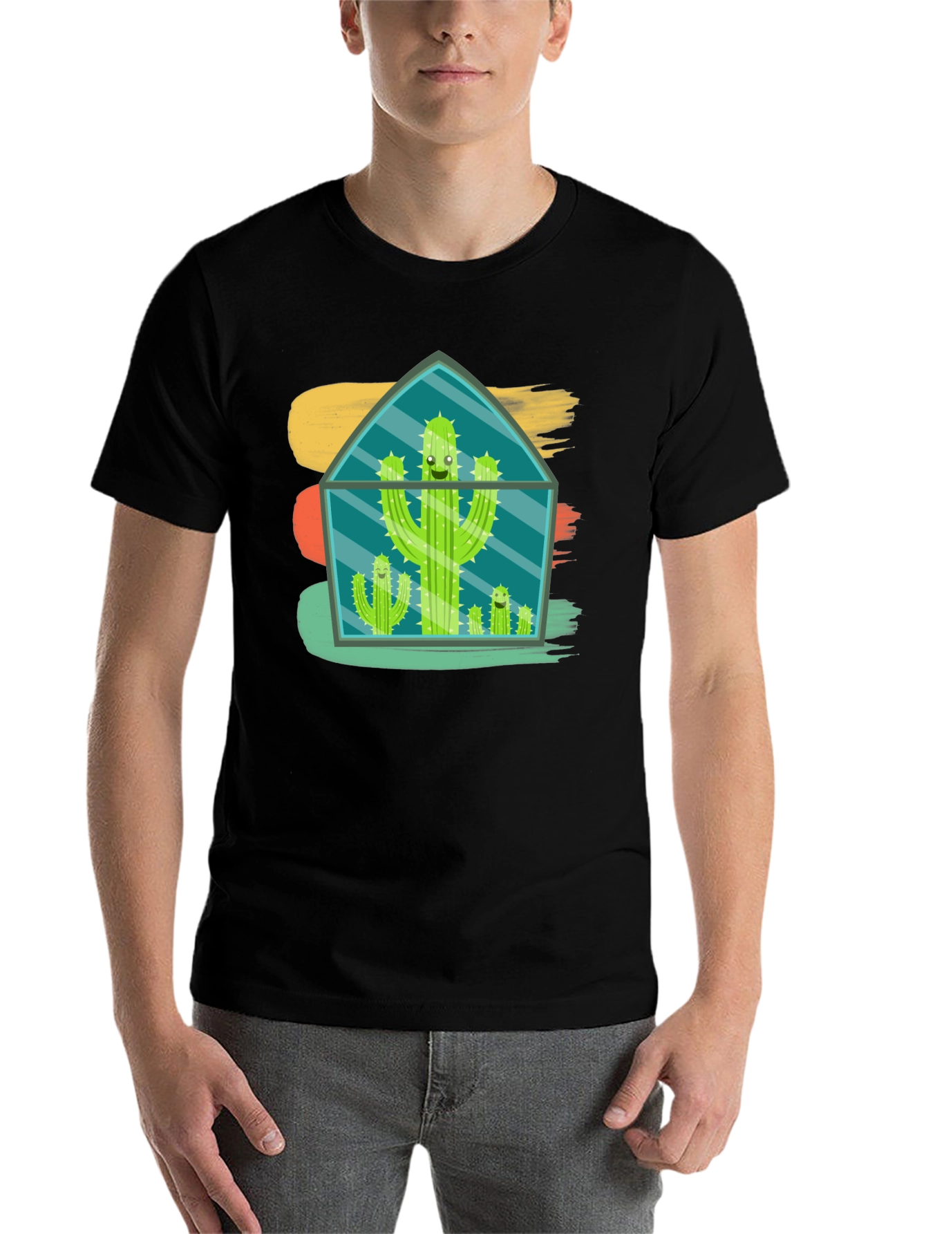 Black Cactus Terrarium T-Shirt - Funny Plant Lover Tee view 7