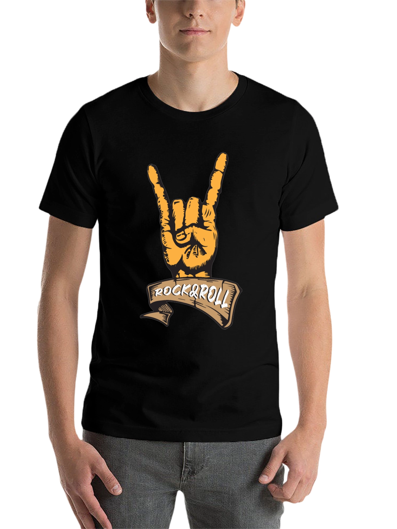 Black Rock & Roll Graphic T-Shirt - Black view 7
