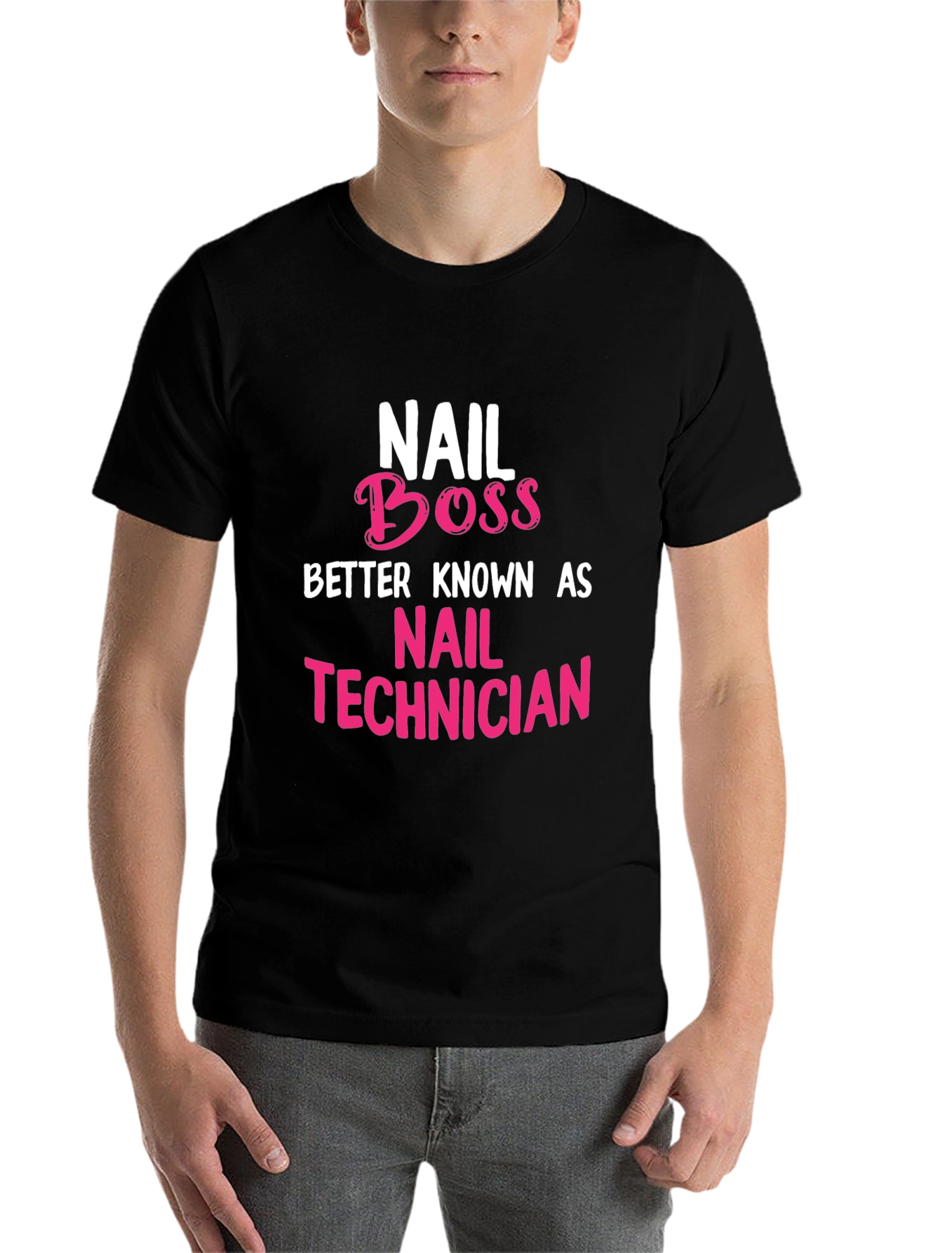 Black Nail Boss T-Shirt - Nail Technician Apparel view 7