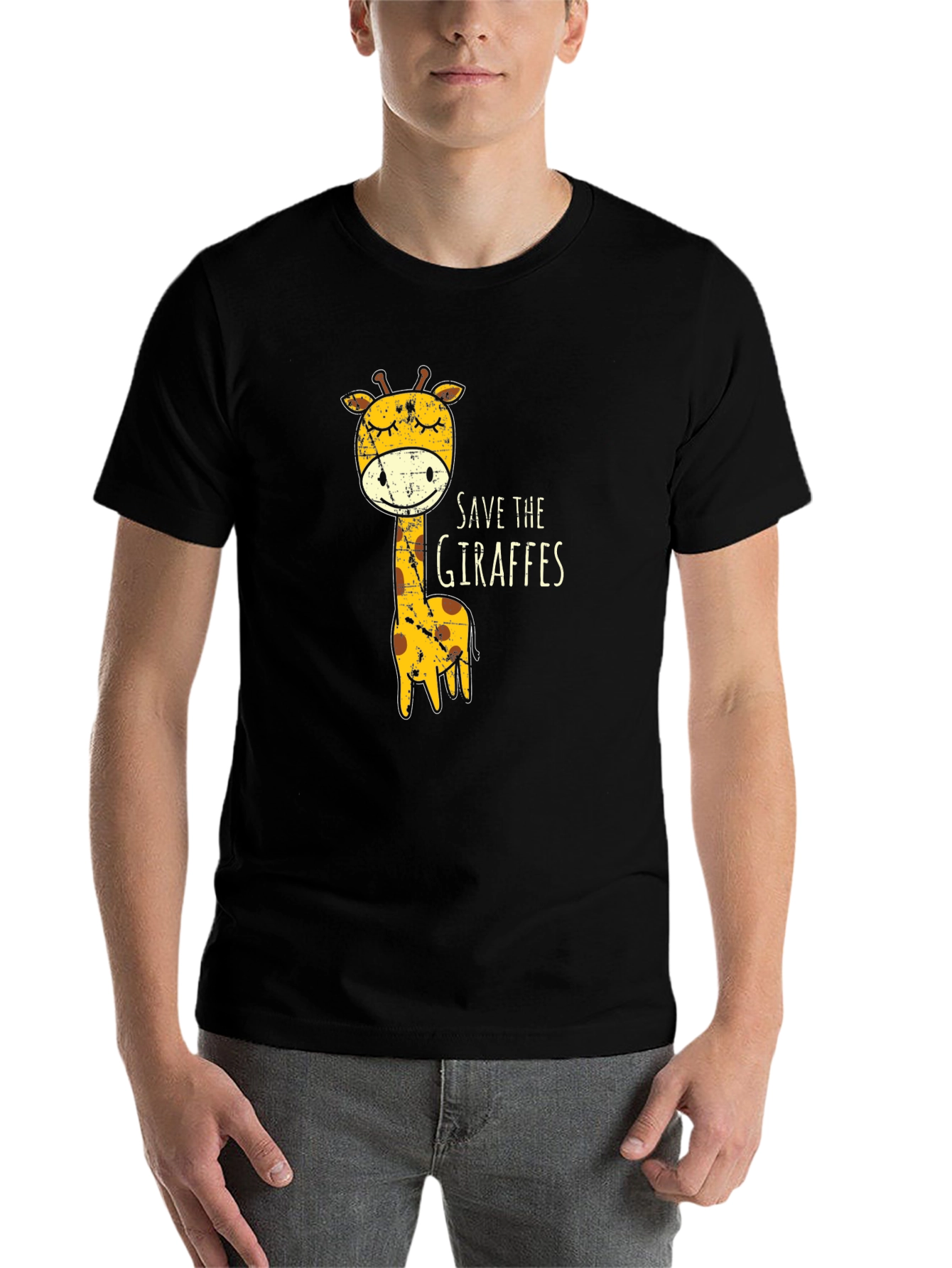 Black Save The Giraffes Graphic Tee - Black view 7