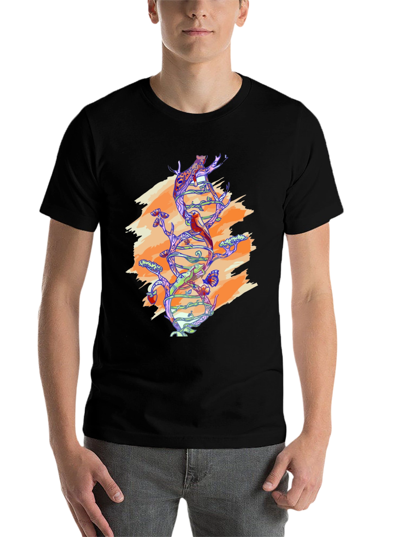 Black Nature DNA Graphic Tee - Black Unisex Shirt view 7