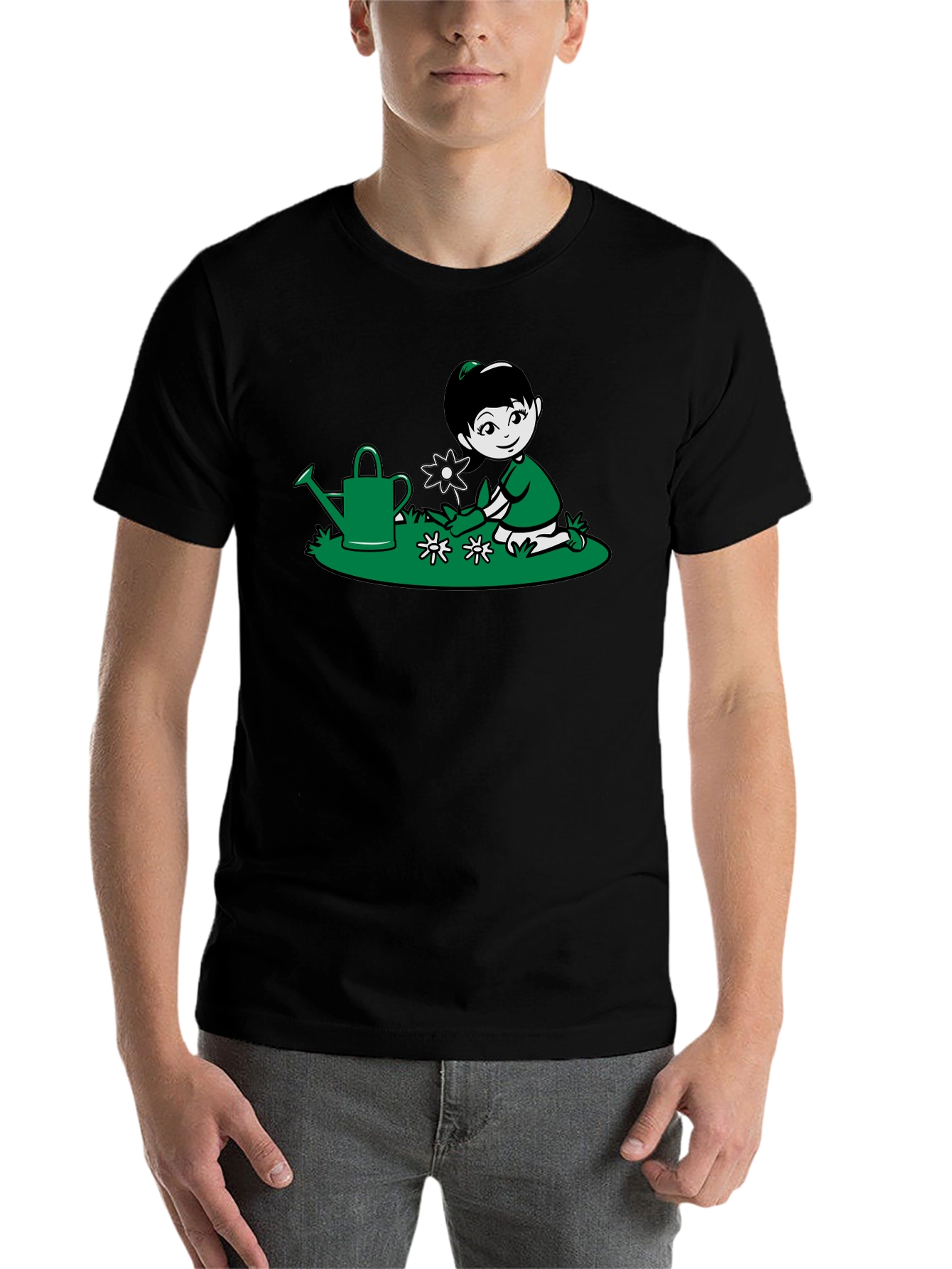Black Gardening Girl Graphic T-Shirt view 7