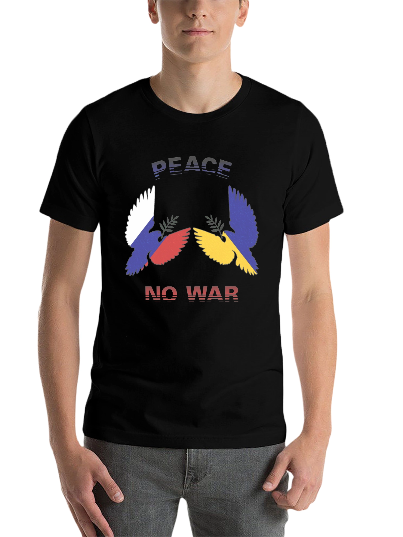 Black Peace No War Graphic T-Shirt view 7
